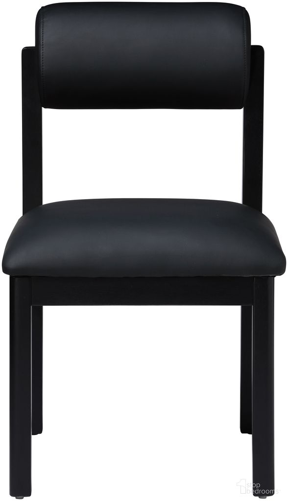 The appearance of Roundhill Vegan Leather Upholstered Dining Chair Set of 2 In Black and Stained Black designed by Meridian in the modern / contemporary interior design. This black/stained black piece of furniture  was selected by 1StopBedrooms from Roundhill Collection to add a touch of cosiness and style into your home. Sku: 11054Black-C. Material: Vegan Leather. Chair Type: Side Chair.