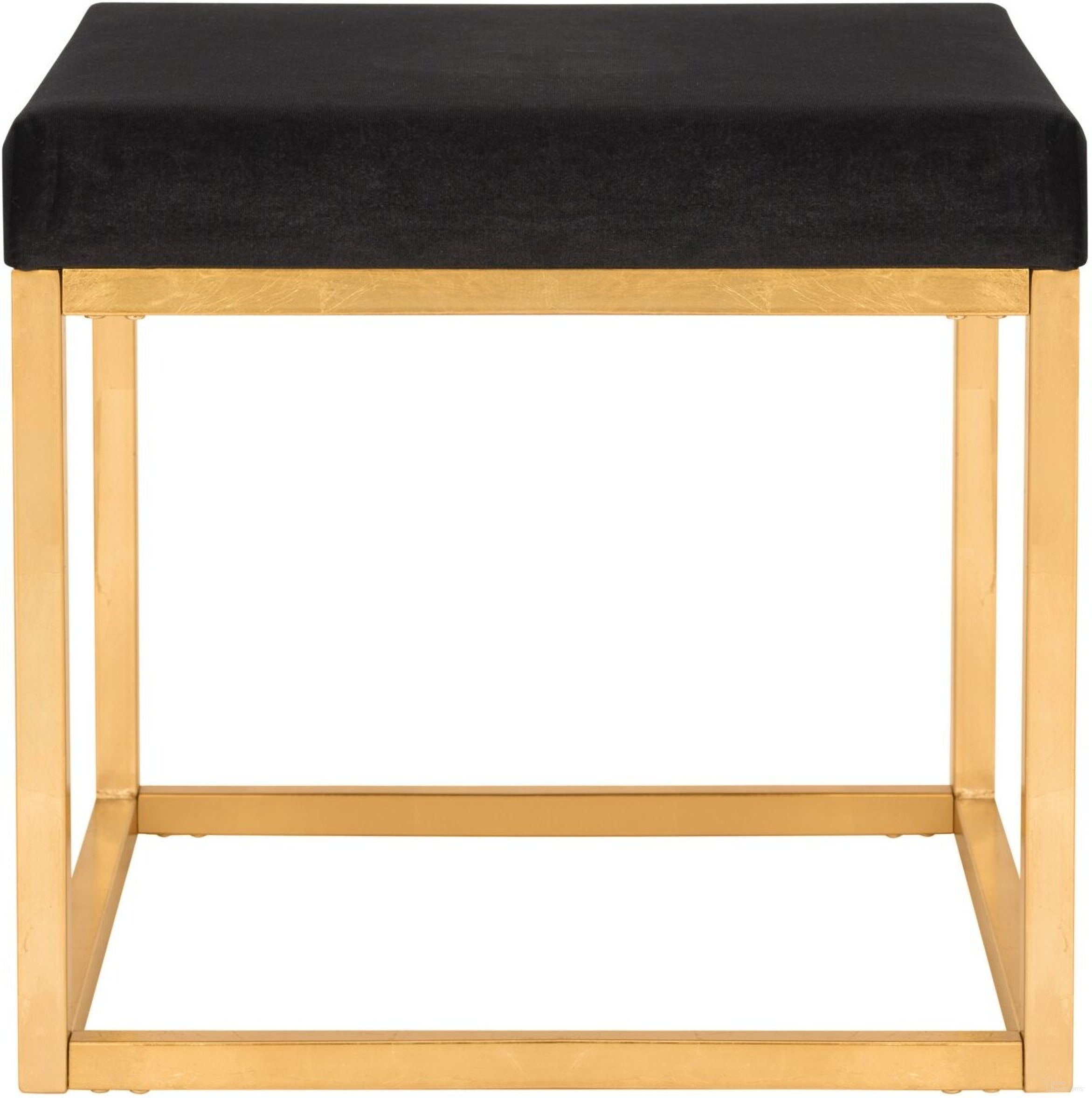 The appearance of Rowan Contemporary Glam Velvet Square Ottoman in Black and Gold designed by Safavieh in the modern / contemporary interior design. This black and gold piece of furniture  was selected by 1StopBedrooms from Rowan Collection to add a touch of cosiness and style into your home. Sku: FOX6288A. Material: Metal.