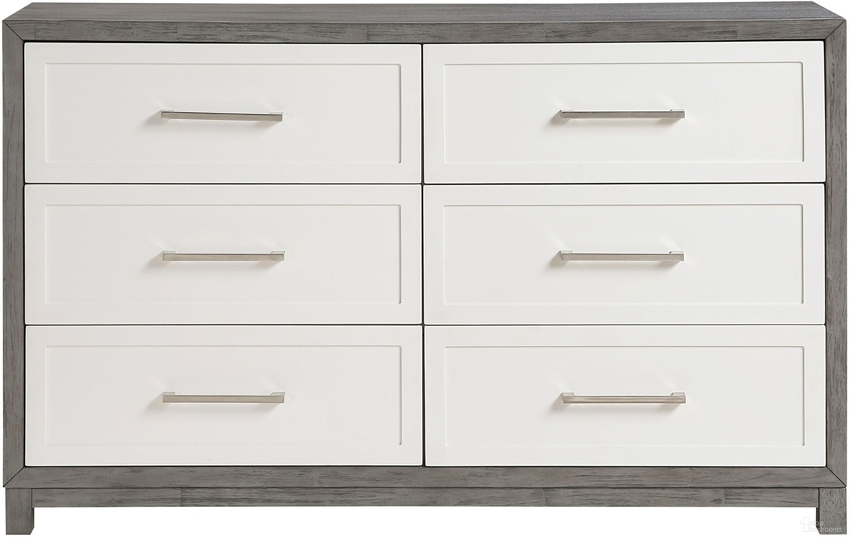 The appearance of Rowan Dresser In Gray and Ivory designed by Homelegance in the modern / contemporary interior design. This gray and ivory piece of furniture was selected by 1StopBedrooms from Rowan Collection to add a touch of cosiness and style into your home. Sku: 1366-5. Material: Veneer.