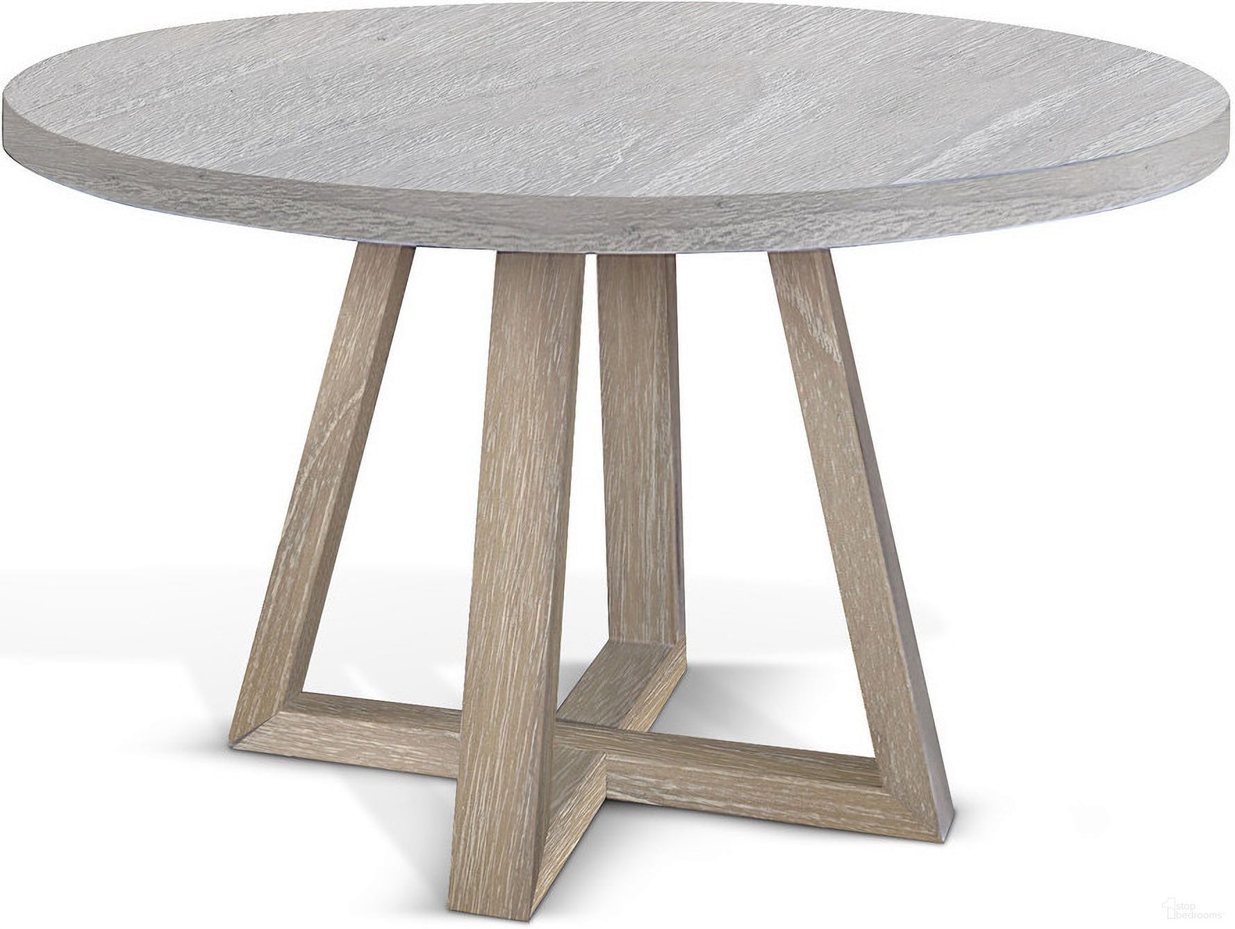 The appearance of Rowan Round Dining Table In Light Gray and Wheat designed by Sunny Designs in the modern / contemporary interior design. This wheat and grey piece of furniture  was selected by 1StopBedrooms from Rowan Collection to add a touch of cosiness and style into your home. Sku: 1182LW. Table Base Style: Pedestal. Table Top Shape: Round. Size: 60". Material: Solid Wood.