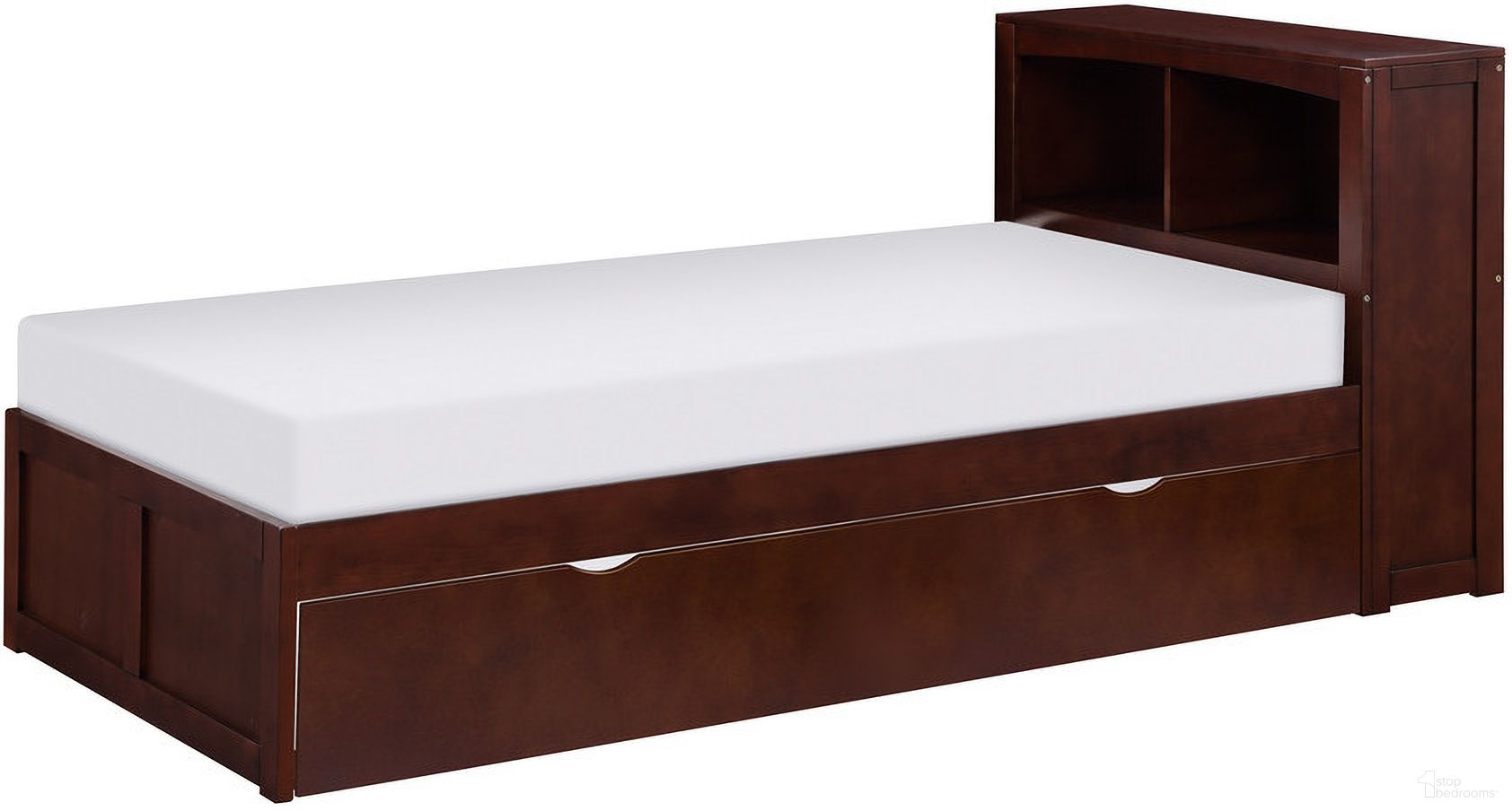 Rowe Twin Bookcase Bed with Twin Trundle In Cherry