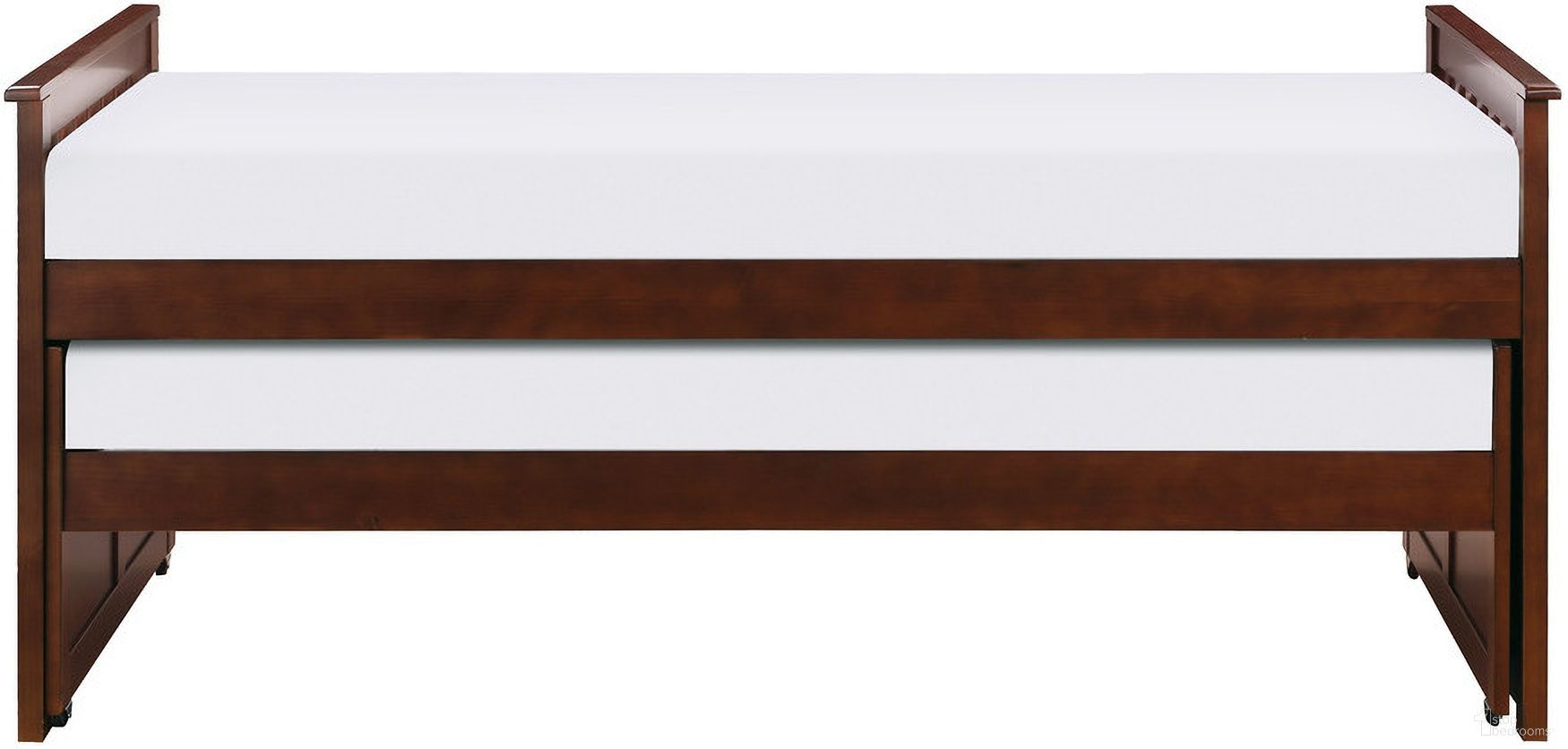 The appearance of Rowe Dark Cherry Twin Daybed designed by Homelegance in the transitional interior design. This brown piece of furniture was selected by 1StopBedrooms from Rowe Collection to add a touch of cosiness and style into your home. Sku: B2013RTDC-1;B2013RTDC-2;B2013RTDC-SL. Bed Type: Daybed. Material: Wood. Bed Size: Twin.