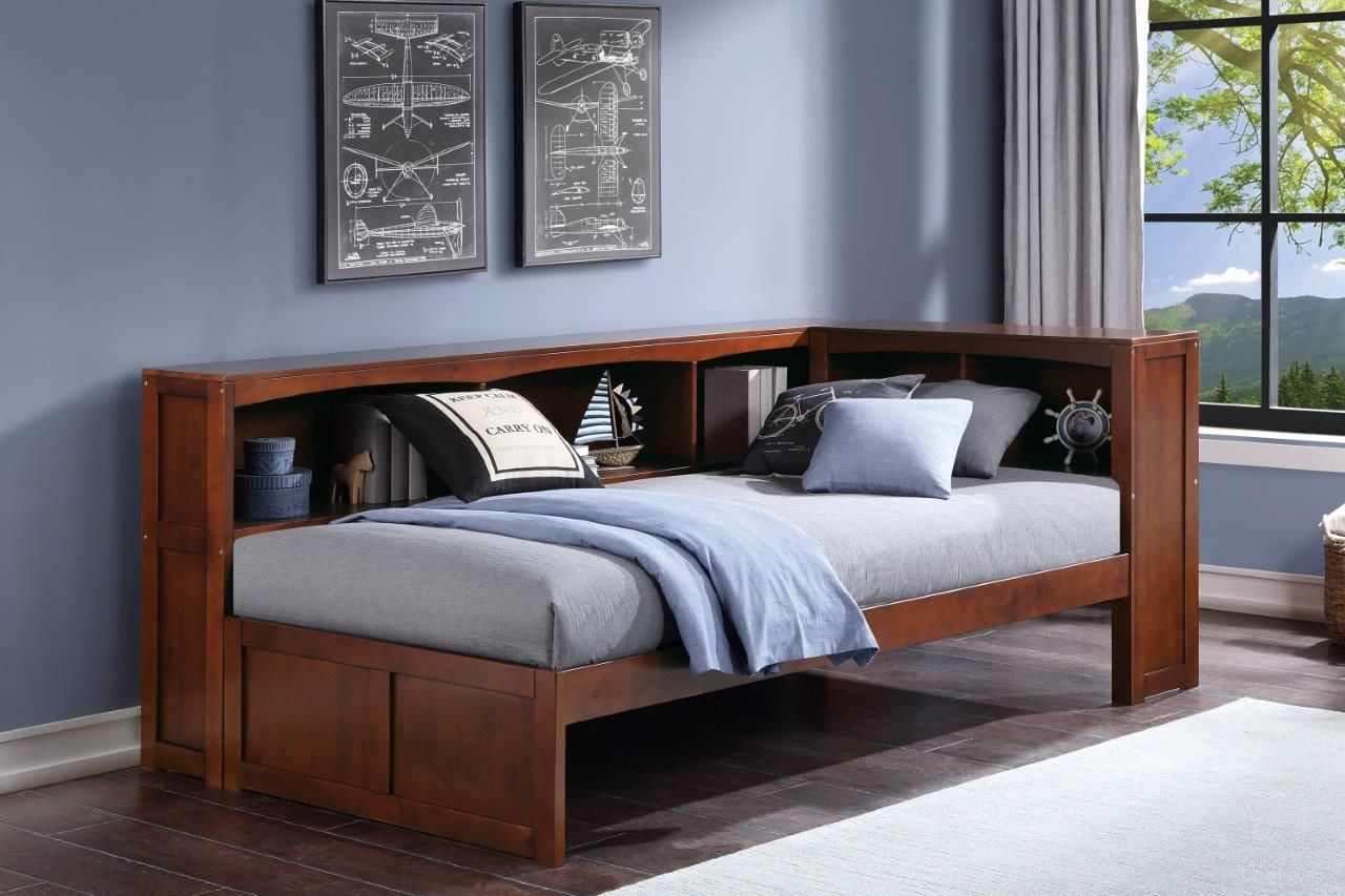 Rowe Dark Cherry Youth Bookcase Platform Corner Bedroom Set