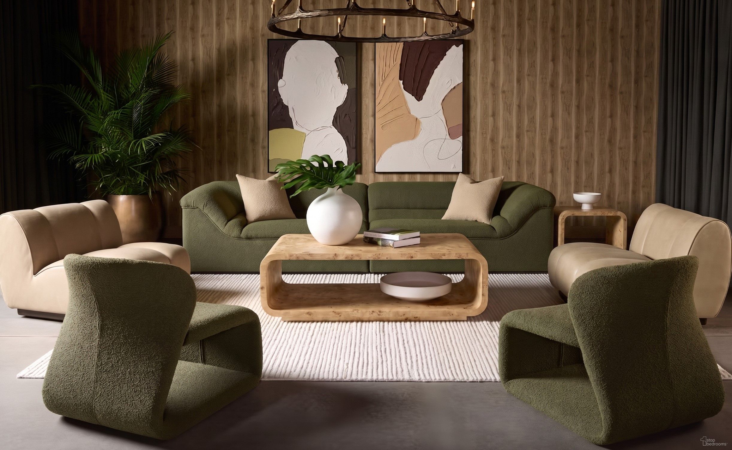 Rowena Occasional Table Set In Natural and Brown