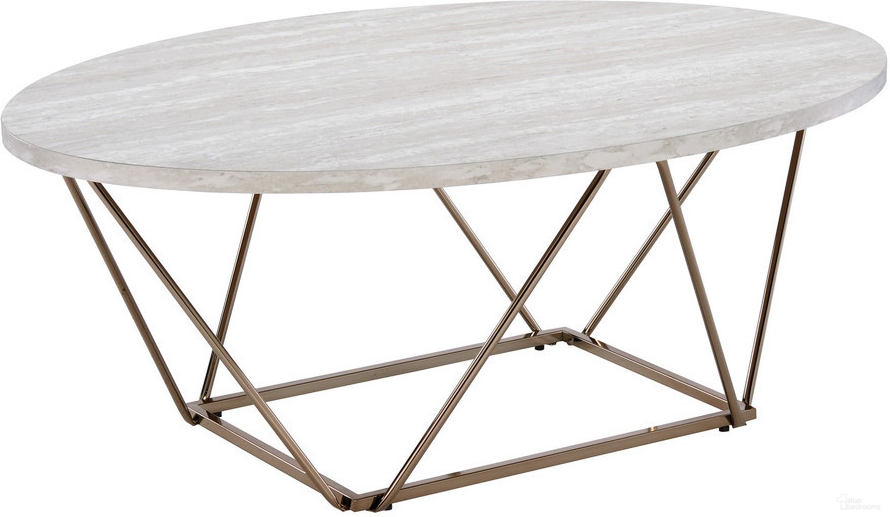 The appearance of Rowyn Faux Marble Top Cocktail In Gray designed by Steve Silver in the modern / contemporary interior design. This gray piece of furniture  was selected by 1StopBedrooms from Rowyn Collection to add a touch of cosiness and style into your home. Sku: RW3000C. Material: Wood Veneer.