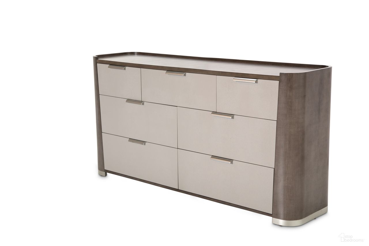 The appearance of Roxbury Park Dresser In Slate designed by Michael Amini in the modern / contemporary interior design. This slate piece of furniture was selected by 1StopBedrooms from Roxbury Park Collection to add a touch of cosiness and style into your home. Sku: N9006050SA-220. Material: Birch.