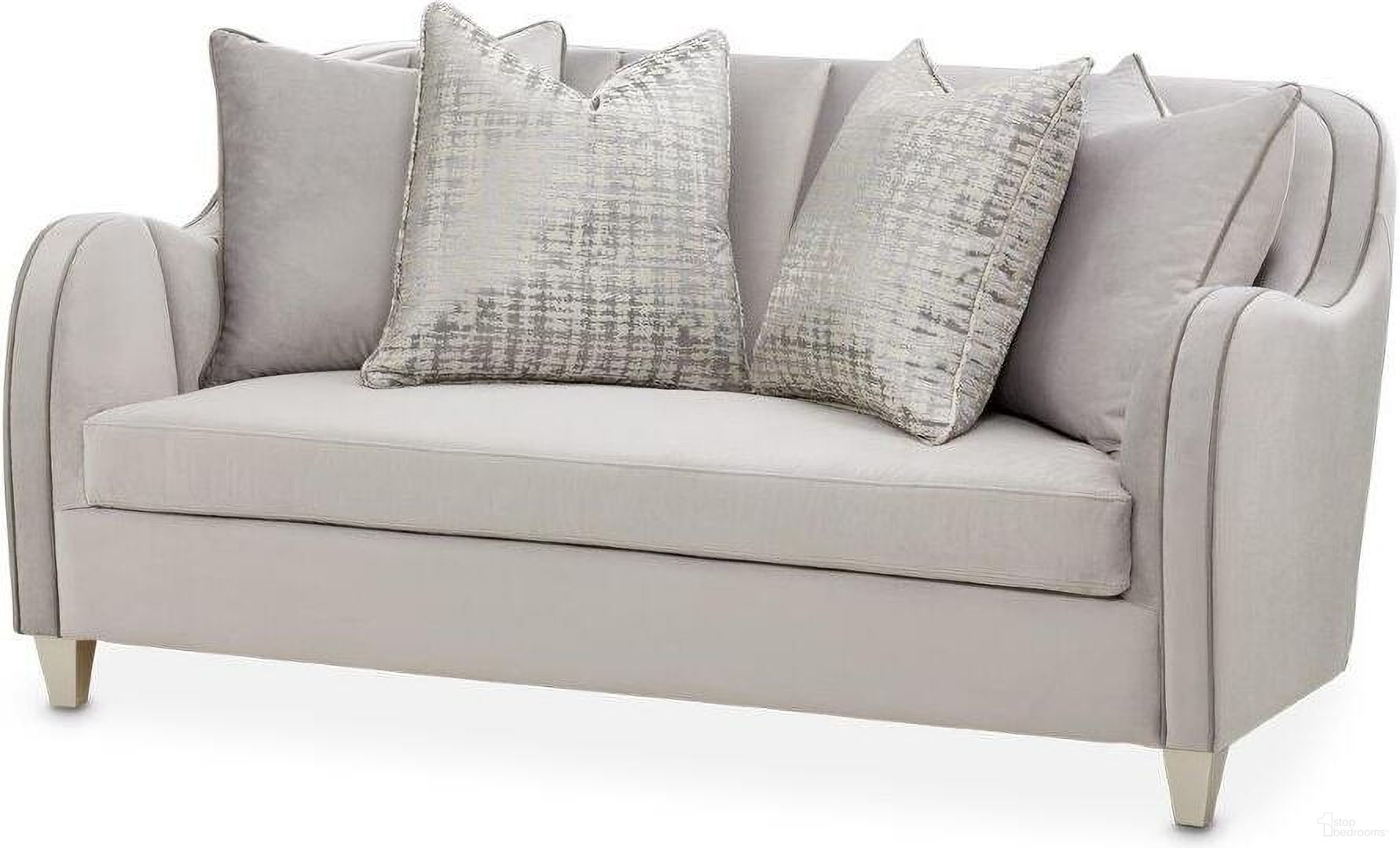 The appearance of Roxbury Park Velvet Loveseat In Steel/Slate designed by Michael Amini in the transitional interior design. This slate piece of furniture was selected by 1StopBedrooms from Roxburry Collection to add a touch of cosiness and style into your home. Sku: N9006825-STEEL-220. Material: Polyester.