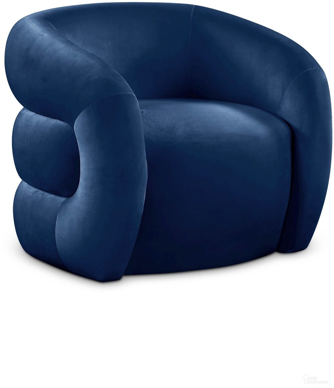 Roxbury Velvet Accent Chair In Navy