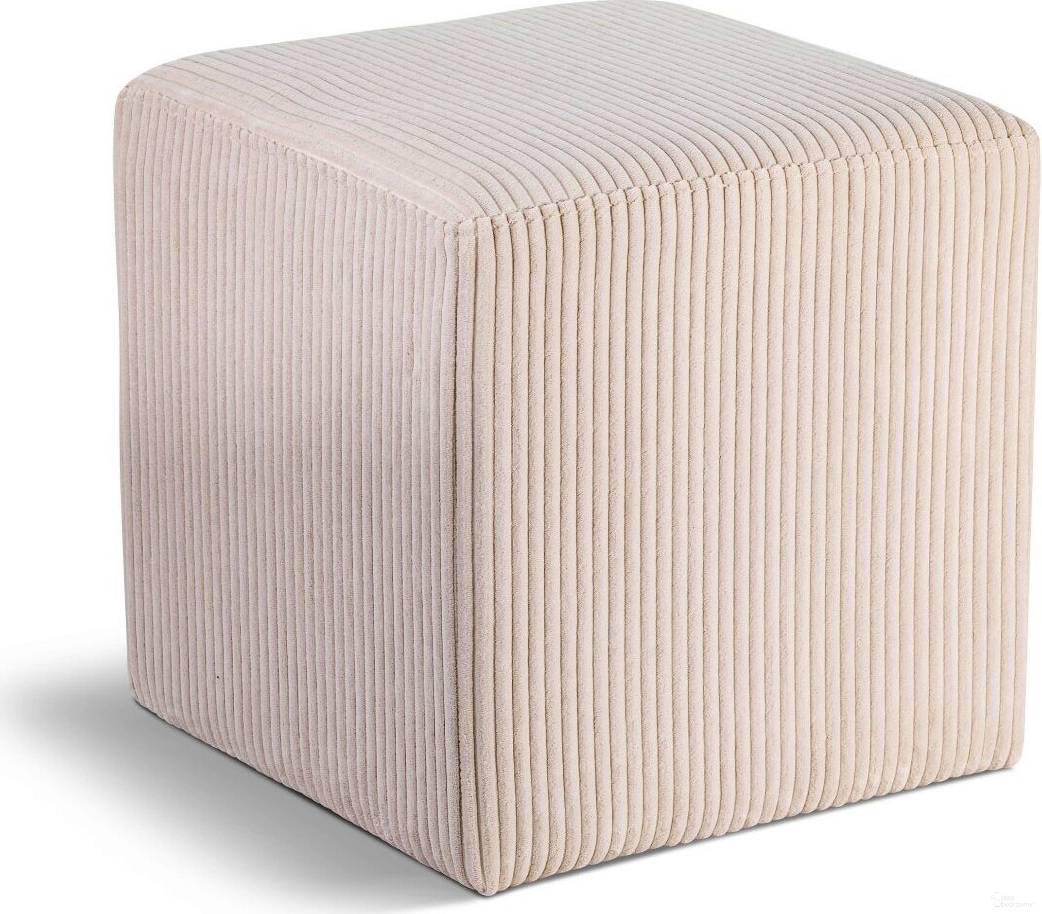 The appearance of Roy Microsuede Fabric Square Ottoman In Beige designed by Meridian in the modern / contemporary interior design. This beige piece of furniture was selected by 1StopBedrooms from Roy Collection to add a touch of cosiness and style into your home. Sku: 446Beige. Material: Plywood.