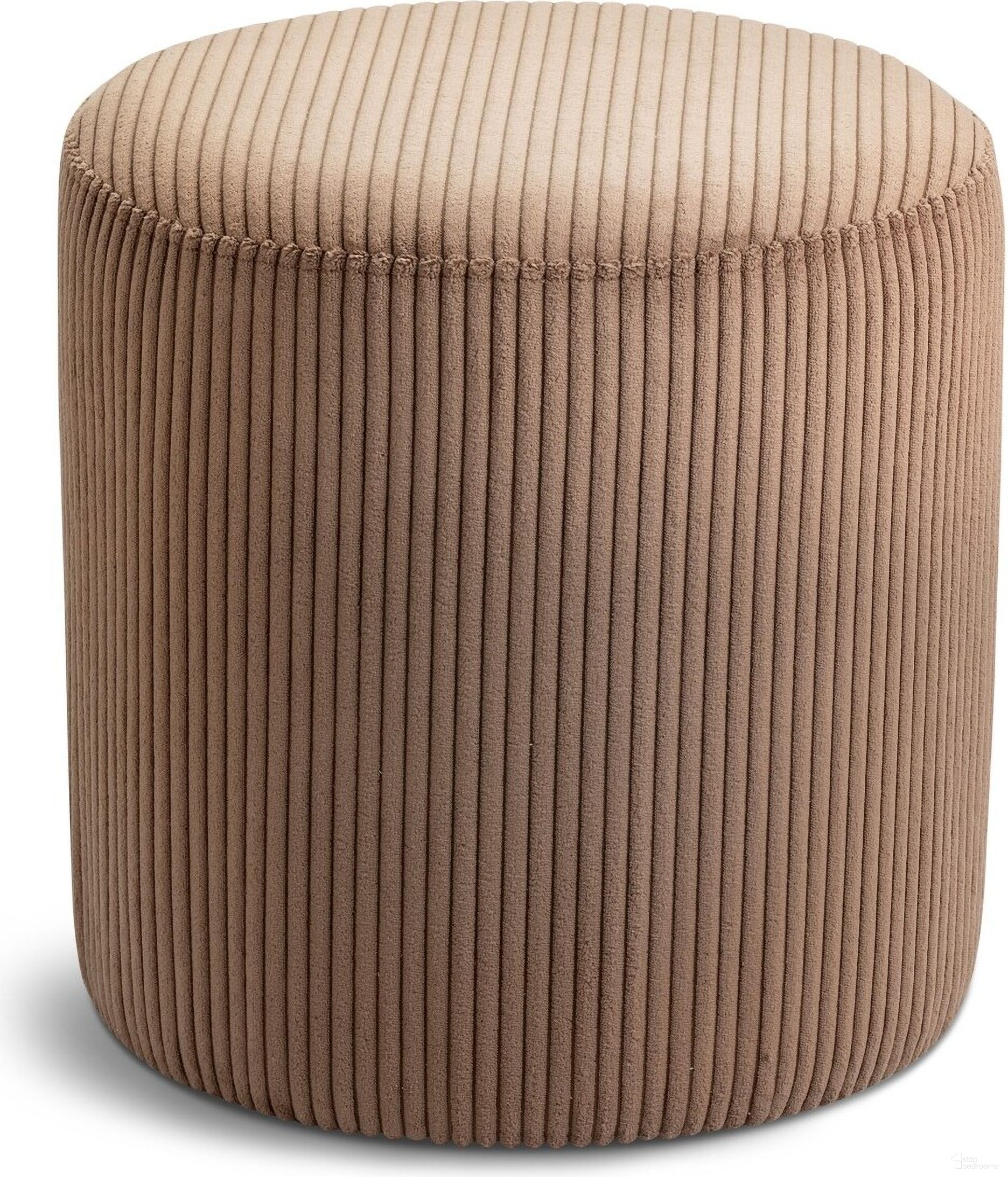 The appearance of Roy Microsuede Fabric Round Ottoman In Brown designed by Meridian in the modern / contemporary interior design. This brown piece of furniture was selected by 1StopBedrooms from Roy Collection to add a touch of cosiness and style into your home. Sku: 445Brown. Material: Plywood.