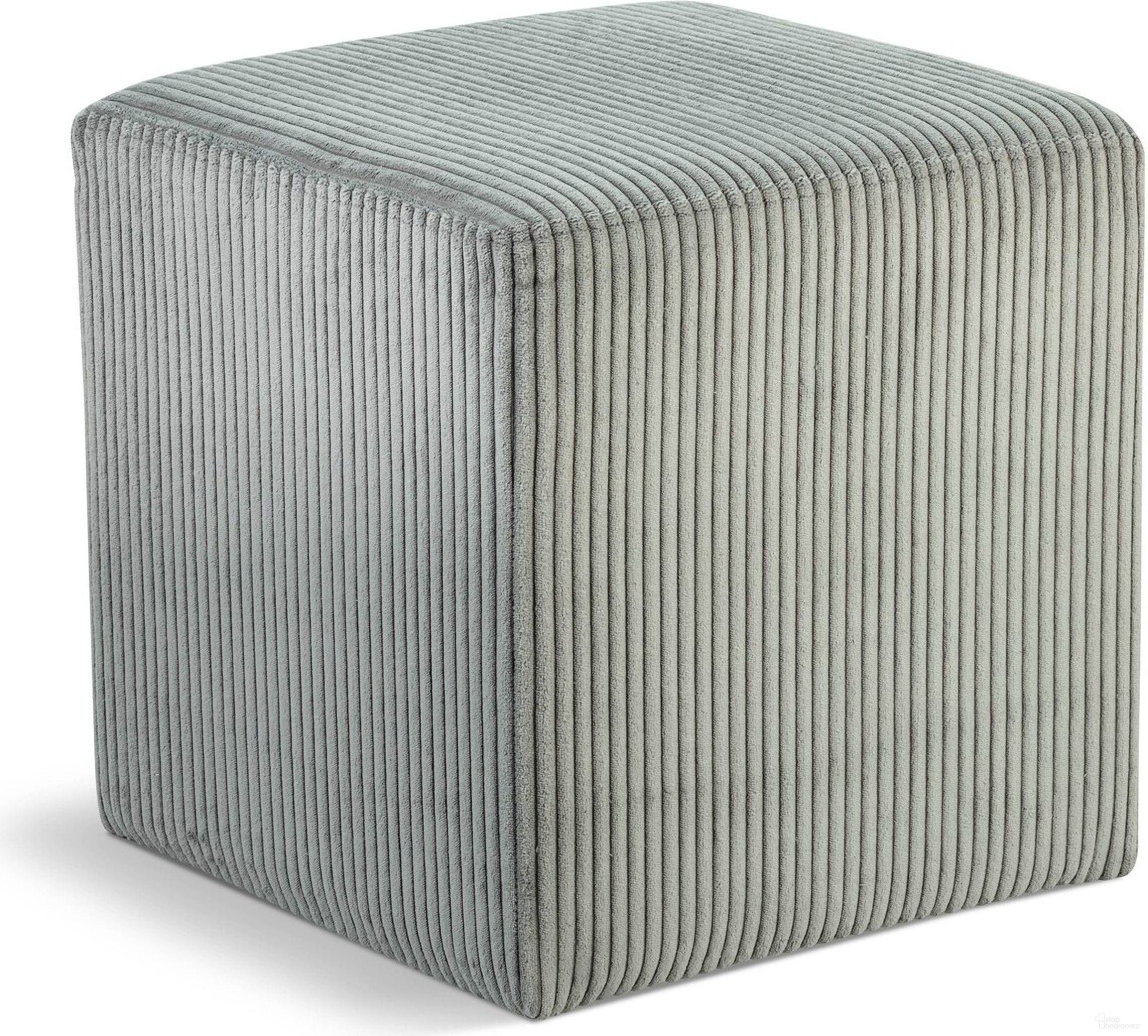 Roy Microsuede Fabric Square Ottoman In Grey
