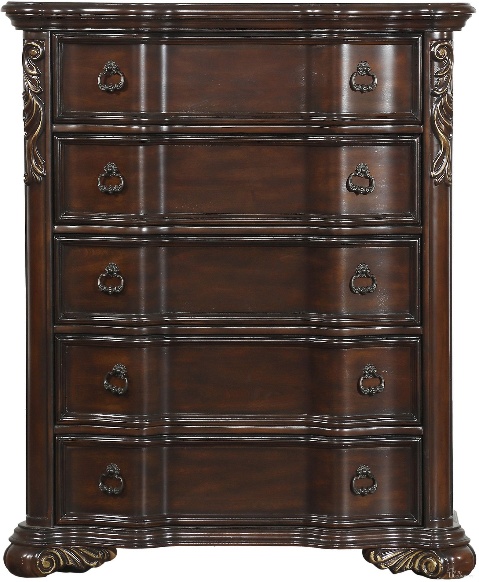 The appearance of Royal Highlands Rich Cherry Chest designed by Homelegance in the modern / contemporary interior design. This brown piece of furniture was selected by 1StopBedrooms from Royal Highlands Collection to add a touch of cosiness and style into your home. Sku: 1603-9. Material: Wood.