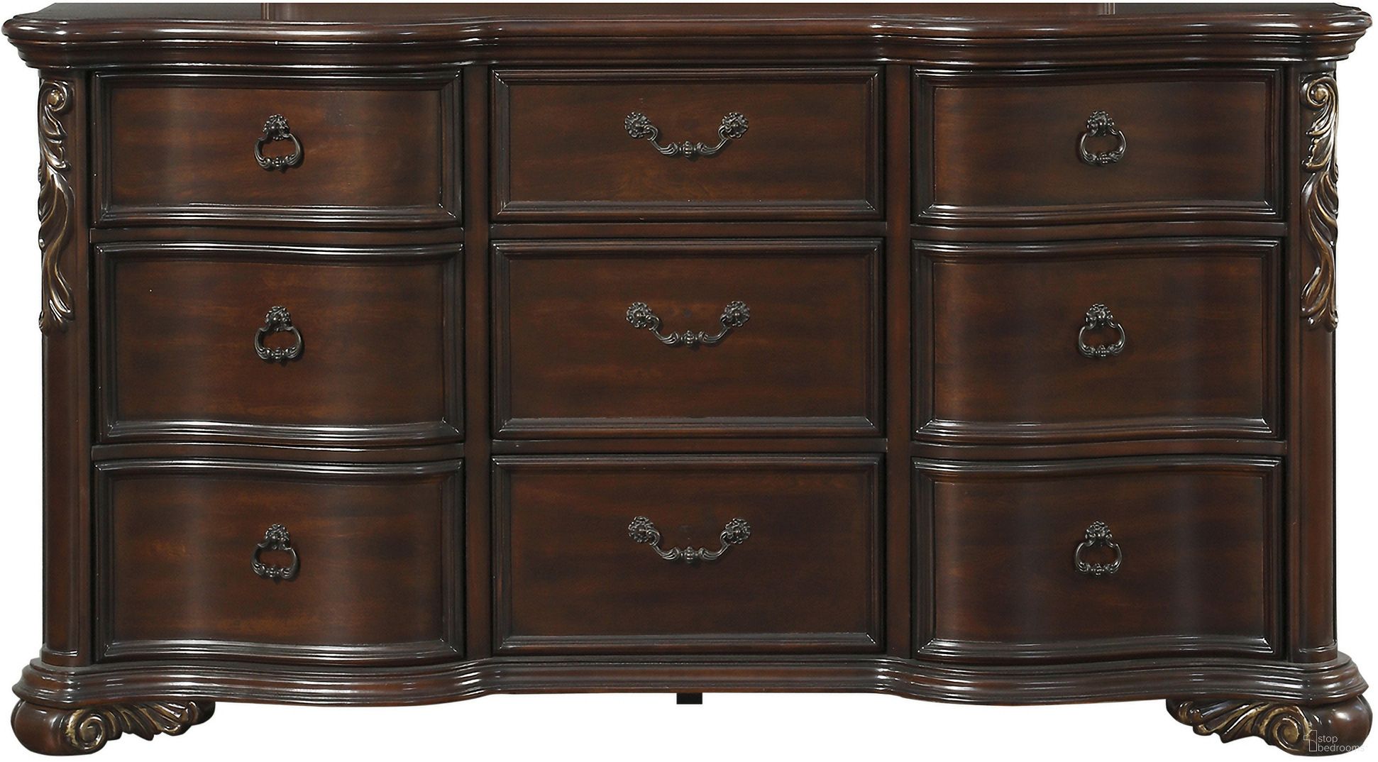 The appearance of Royal Highlands Rich Cherry Dresser designed by Homelegance in the traditional interior design. This brown piece of furniture  was selected by 1StopBedrooms from Royal Highlands Collection to add a touch of cosiness and style into your home. Sku: 1603-5. Material: Wood.