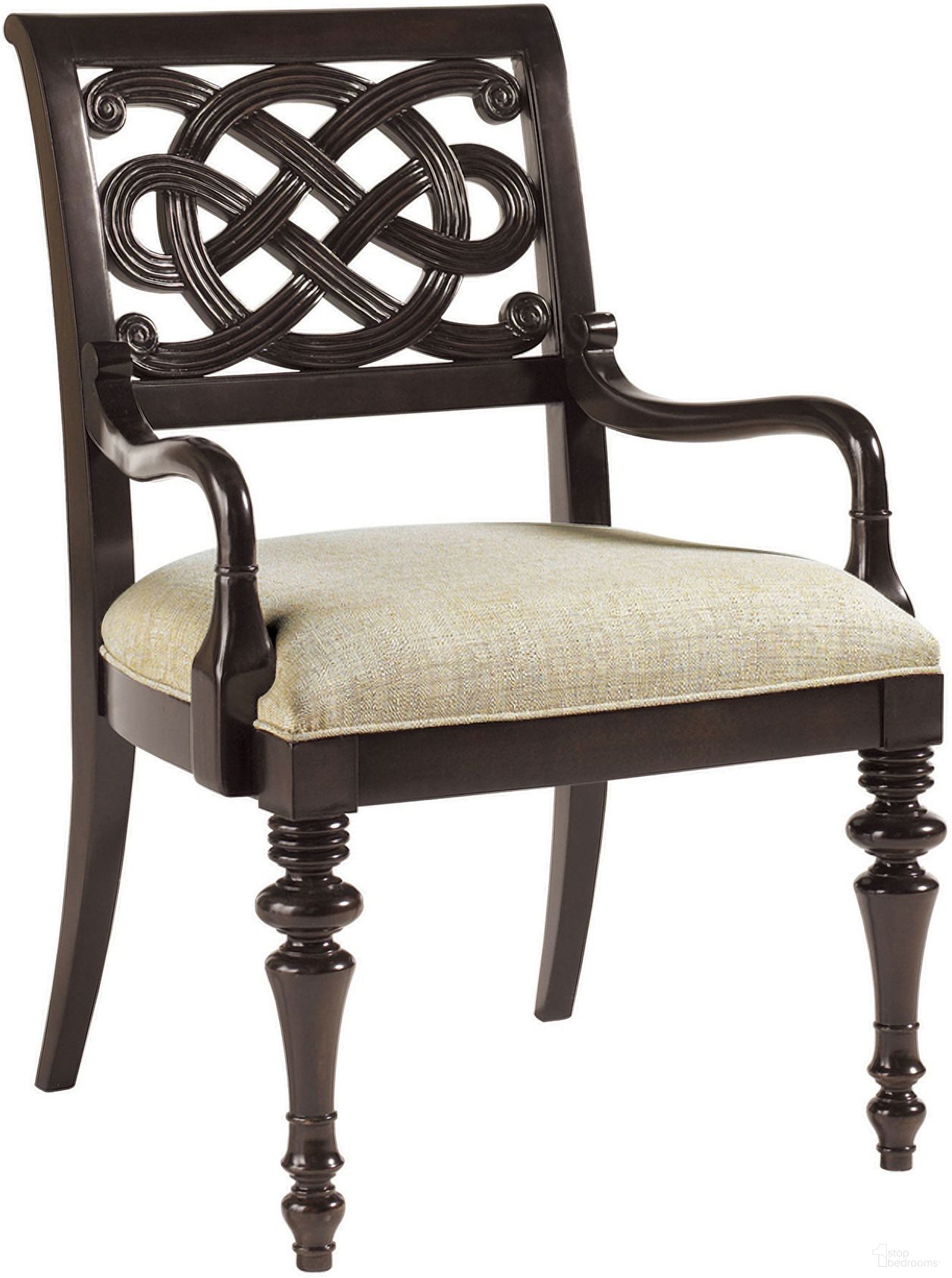 The appearance of Royal Kahala Molokai Arm Chair In Kona designed by Tommy Bahama in the traditional interior design. This kona piece of furniture  was selected by 1StopBedrooms from Royal Kahala Collection to add a touch of cosiness and style into your home. Sku: 537-883-41. Chair Type: Arm Chair.