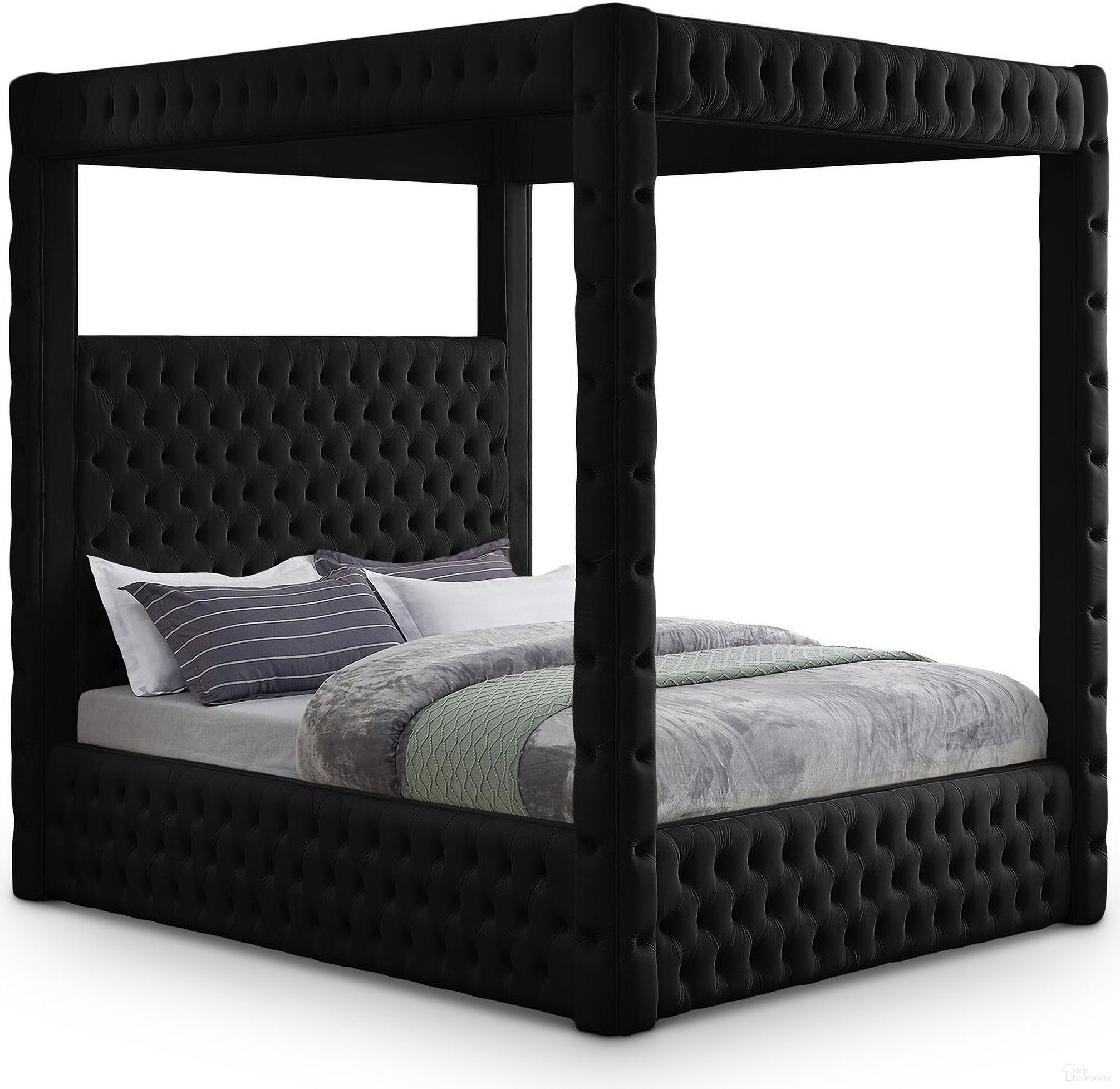 Royal Velvet King Bed In Black