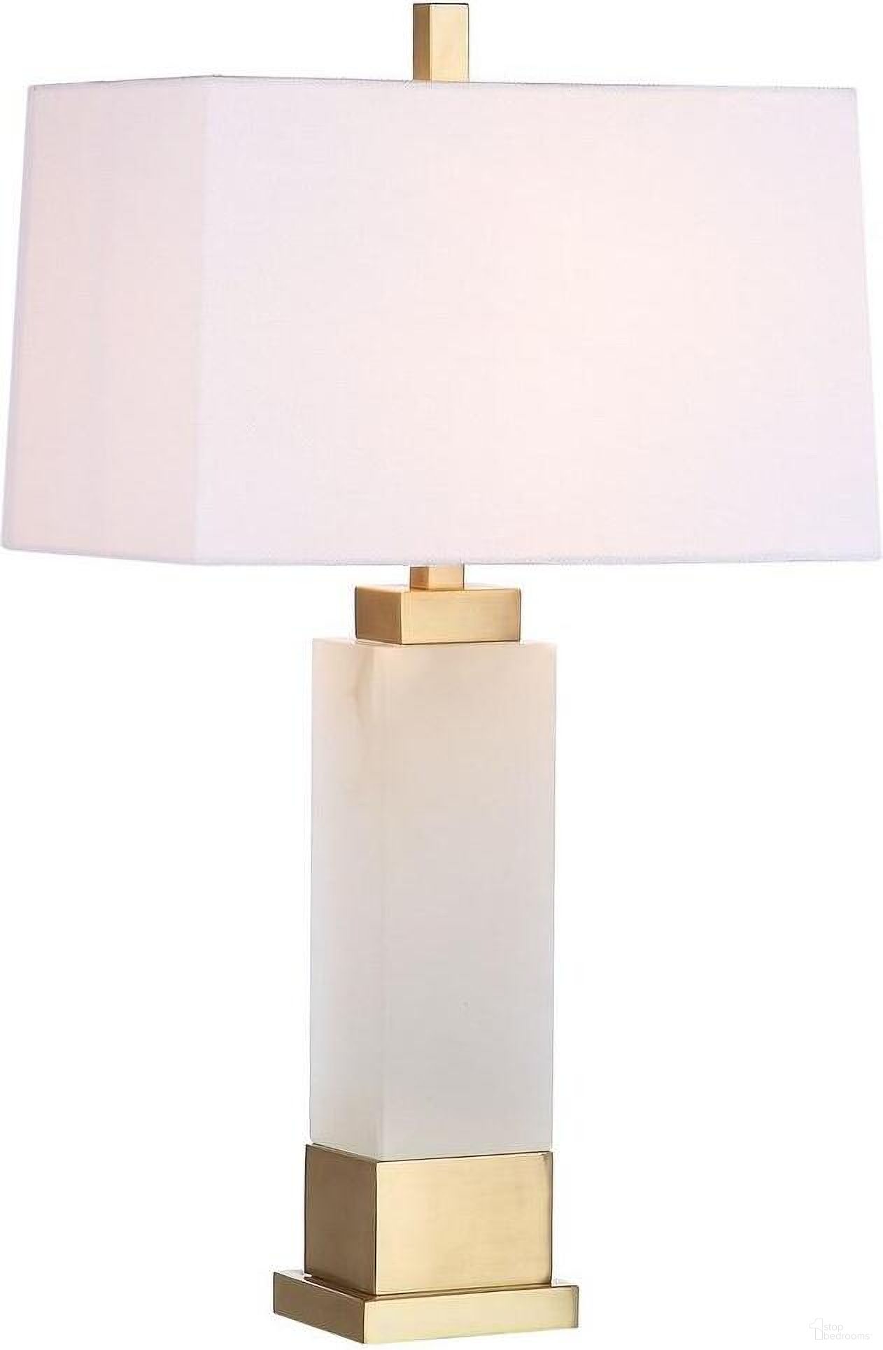 The appearance of Rozella Alabaster and Gold Table Lamp designed by Safavieh in the modern / contemporary interior design. This white and gold piece of furniture  was selected by 1StopBedrooms from Safavieh TBL Collection to add a touch of cosiness and style into your home. Sku: TBL4006A. Material: Iron.