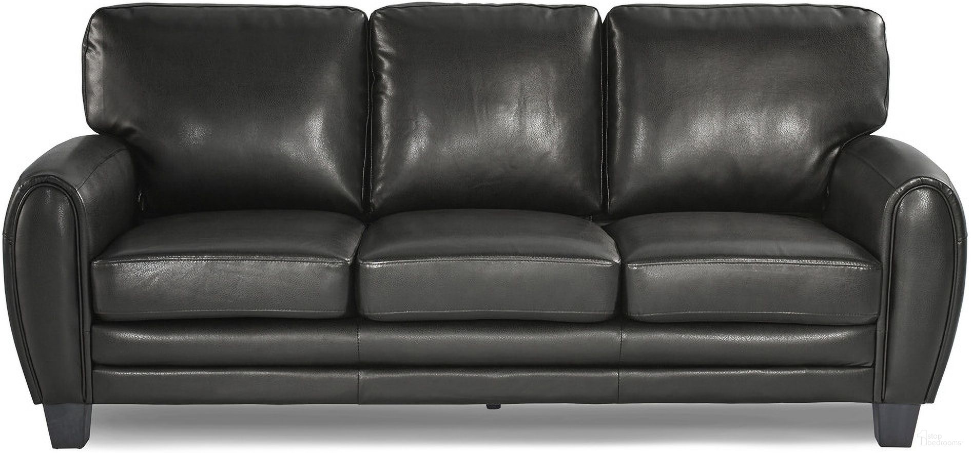 The appearance of Rubin Black Sofa designed by Homelegance in the modern / contemporary interior design. This black piece of furniture  was selected by 1StopBedrooms from Rubin Collection to add a touch of cosiness and style into your home. Sku: 9734BK-3. Material: Vinyl.