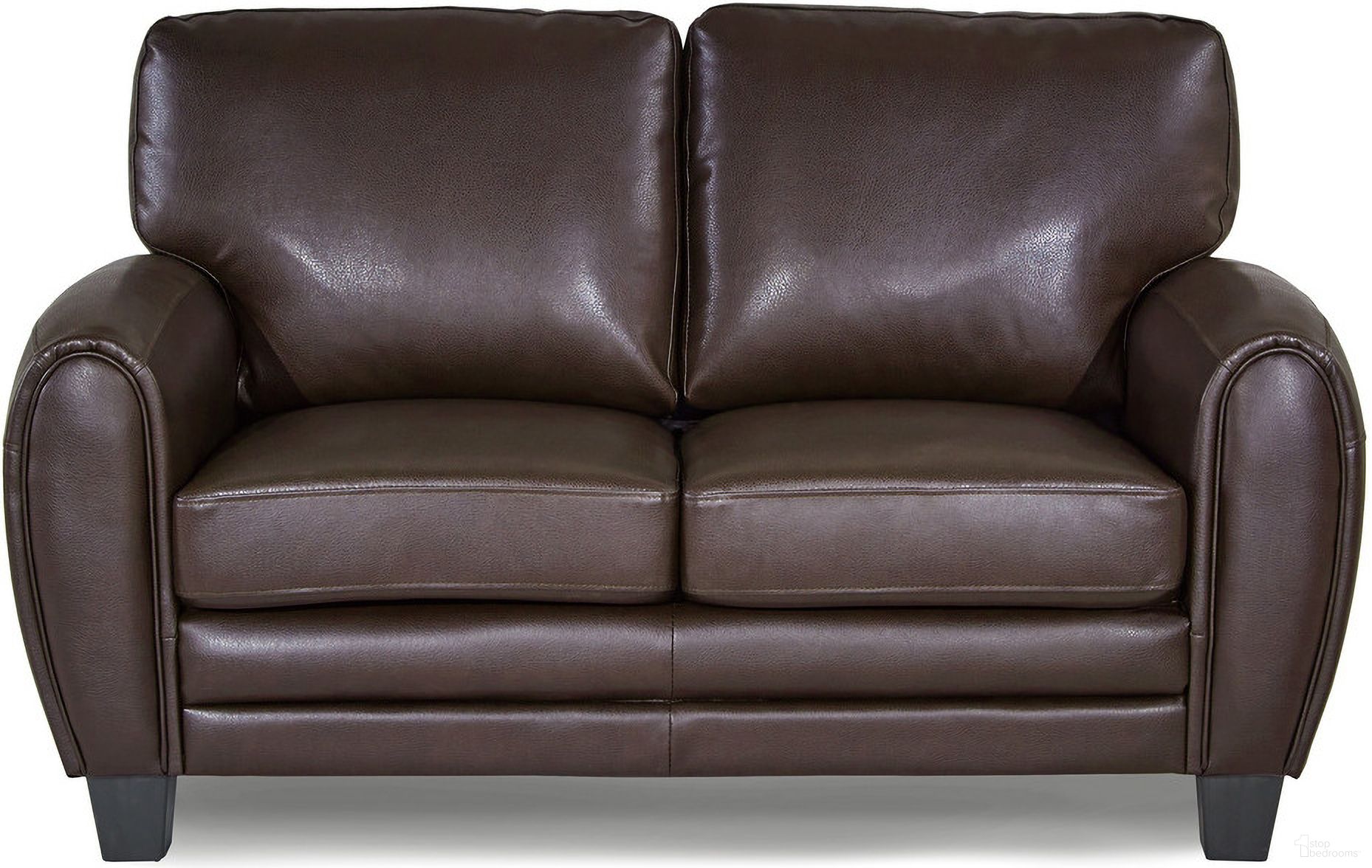 The appearance of Rubin Dark Brown Loveseat designed by Homelegance in the modern / contemporary interior design. This dark brown piece of furniture  was selected by 1StopBedrooms from Rubin Collection to add a touch of cosiness and style into your home. Sku: 9734DB-2. Material: Vinyl.