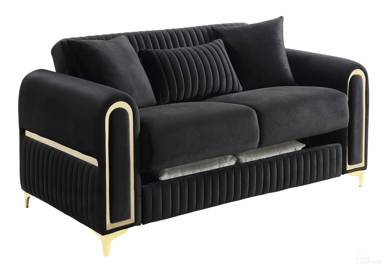 Ruby Loveseat In Black and Gold