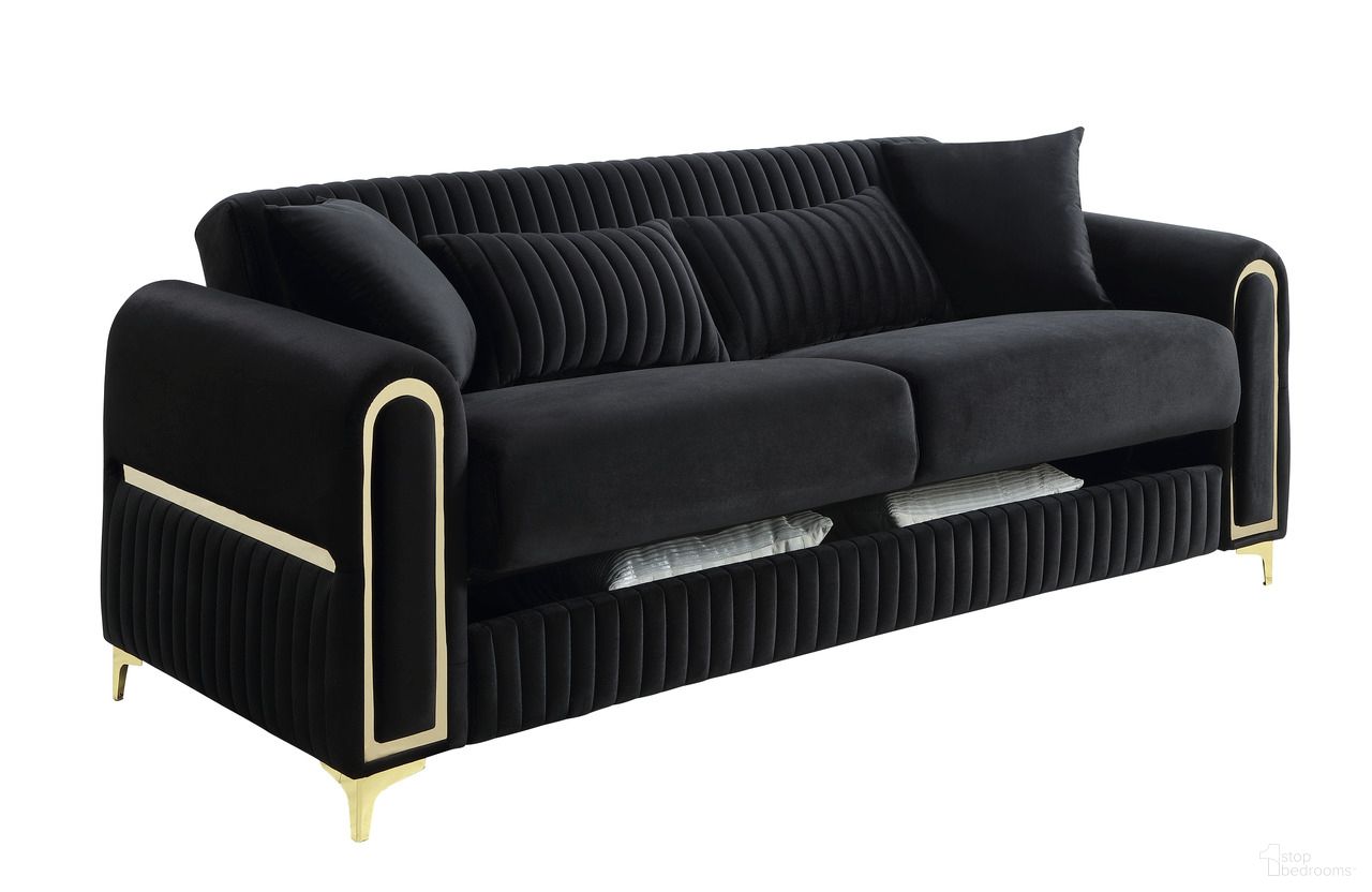 Ruby Sofa In Black and Gold
