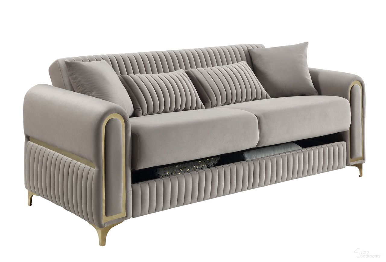 Ruby Sofa In Taupe and Gold