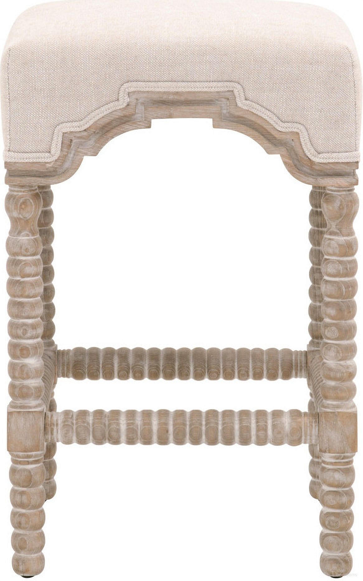 The appearance of Essentials Rue Counter Stool In Bisque and Natural Gray designed by Essentials For Living in the transitional interior design. This bisque/natural gray piece of furniture  was selected by 1StopBedrooms from Essentials Collection to add a touch of cosiness and style into your home. Sku: 6414-CSUP.NG/BIS. Material: Ash Wood.