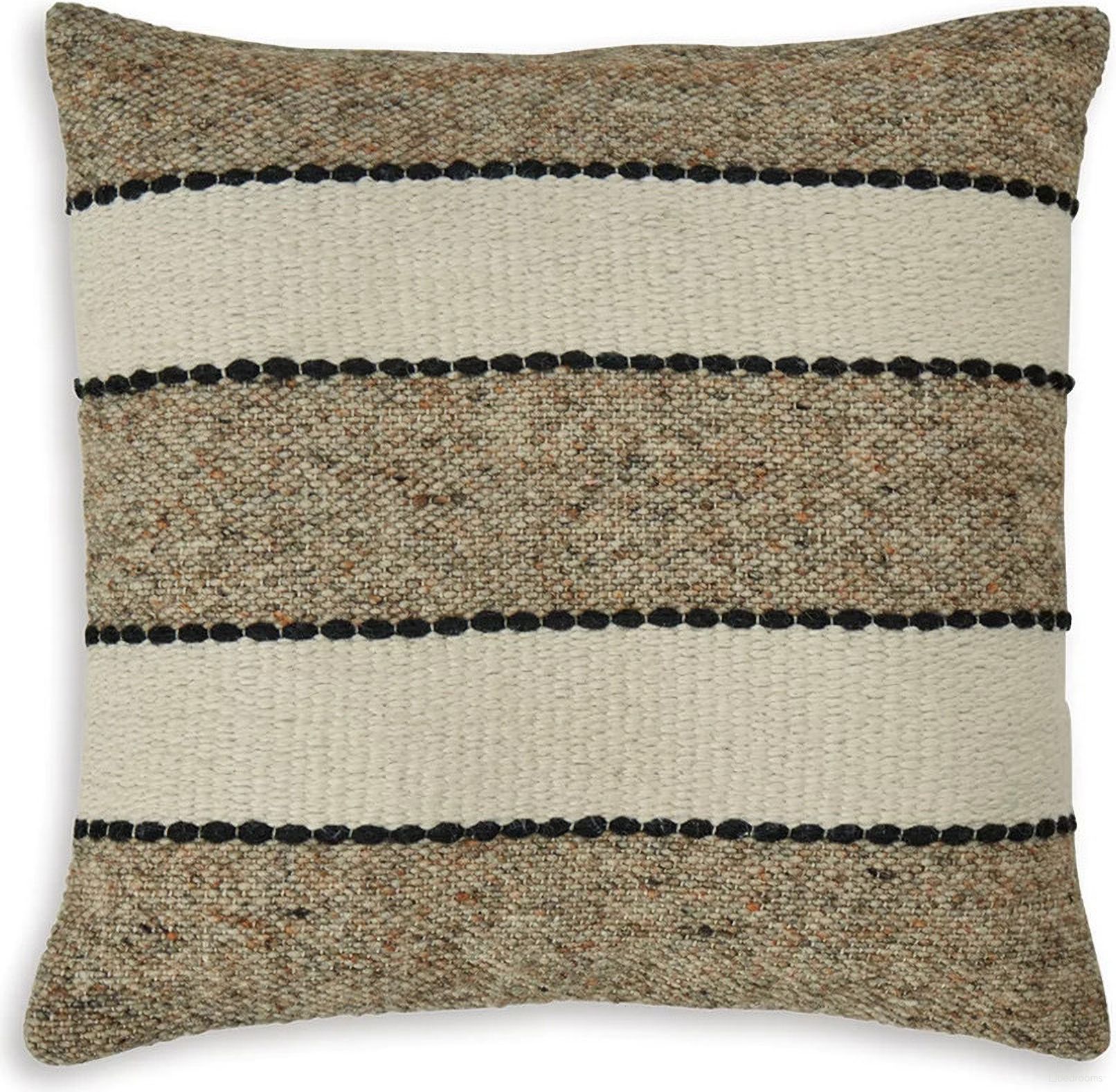 The appearance of Rueford Pillow In Black and Brown designed by Signature Design by Ashley in the transitional interior design. This black and brown piece of furniture was selected by 1StopBedrooms from Rueford Collection to add a touch of cosiness and style into your home. Sku: A1001063P. Material: Fabric.