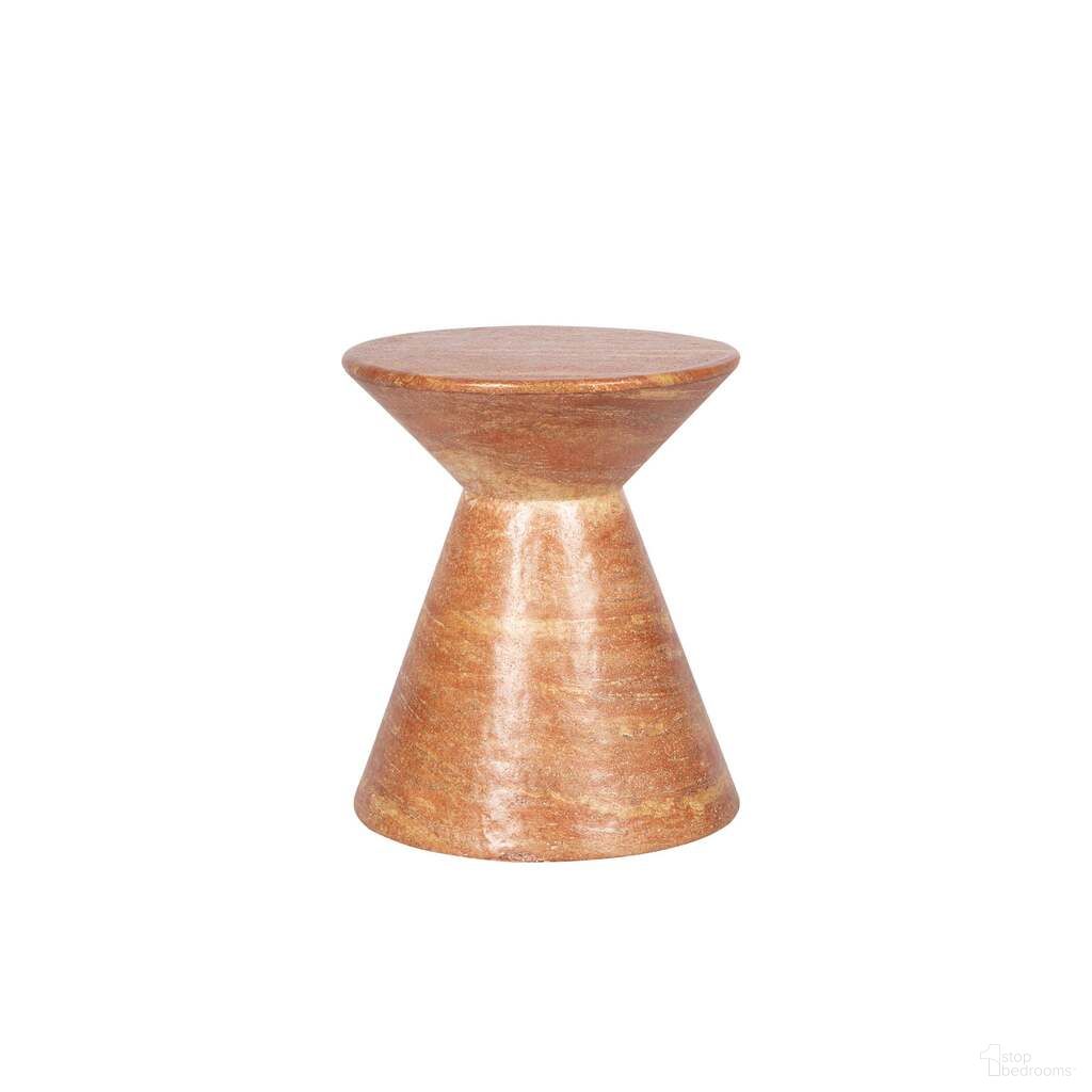 The appearance of Rumi Side Table In Terracotta designed by LH Imports in the modern / contemporary interior design. This terracotta piece of furniture  was selected by 1StopBedrooms from Rumi Collection to add a touch of cosiness and style into your home. Sku: VT079. Material: Concrete.