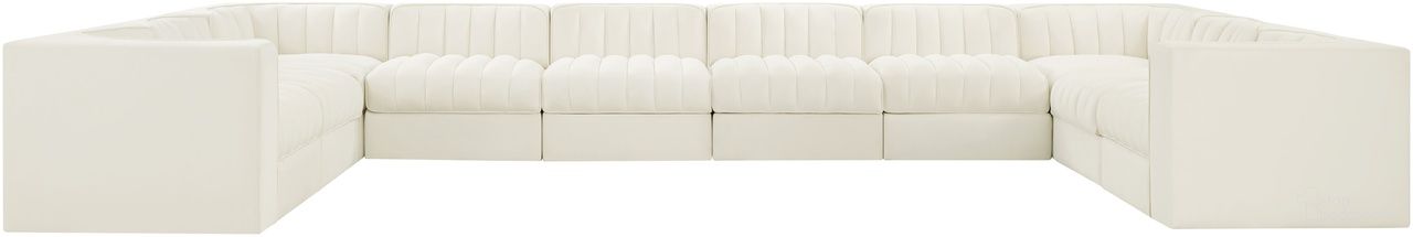 The appearance of Rummi Velvet Performance Fabric Upholstered 10-Piece Modular Sectional In Cream designed by Meridian in the modern / contemporary interior design. This cream piece of furniture was selected by 1StopBedrooms from Rummi Collection to add a touch of cosiness and style into your home. Sku: 660Cream-Armless;660Cream-Armless;660Cream-Armless;660Cream-Armless;660Cream-Armless;660Cream-Armless;660Cream-Corner;660Cream-Corner;660Cream-Corner;660Cream-Corner. Material: Foam.