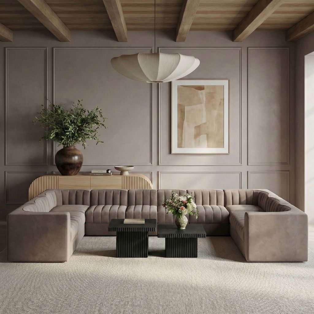 The appearance of Rummi Velvet Performance Fabric Upholstered 10-Piece Modular Sectional In Taupe designed by Meridian in the modern / contemporary interior design. This taupe piece of furniture was selected by 1StopBedrooms from Rummi Collection to add a touch of cosiness and style into your home. Sku: 660Taupe-Armless;660Taupe-Armless;660Taupe-Armless;660Taupe-Armless;660Taupe-Armless;660Taupe-Armless;660Taupe-Corner;660Taupe-Corner;660Taupe-Corner;660Taupe-Corner. Material: Foam.