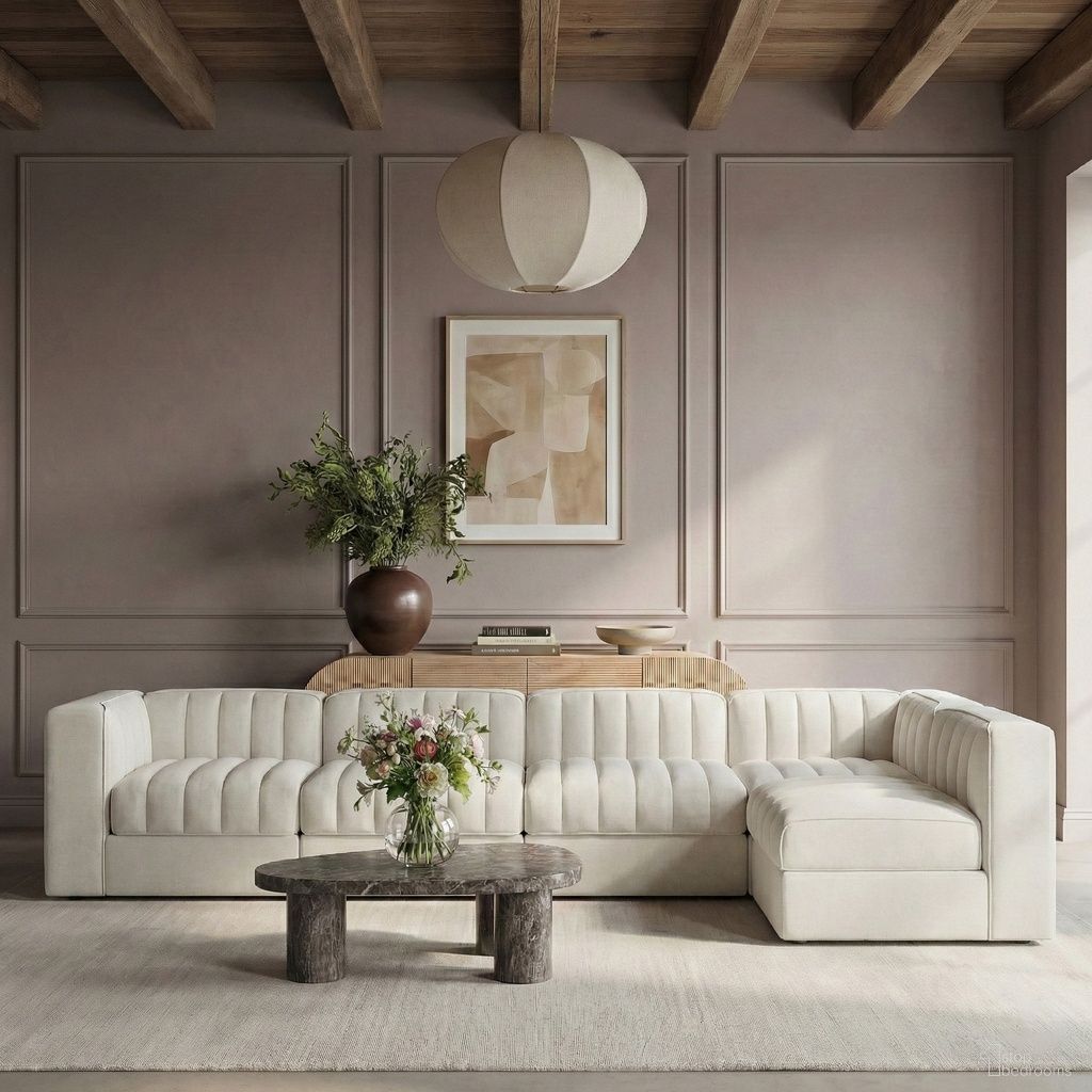 The appearance of Rummi Velvet Performance Fabric Upholstered 5-Piece Modular Sectional In Cream designed by Meridian in the modern / contemporary interior design. This cream piece of furniture  was selected by 1StopBedrooms from Rummi Collection to add a touch of cosiness and style into your home. Sku: 660Cream-Armless;660Cream-Armless;660Cream-Armless;660Cream-Corner;660Cream-Corner. Material: Foam.
