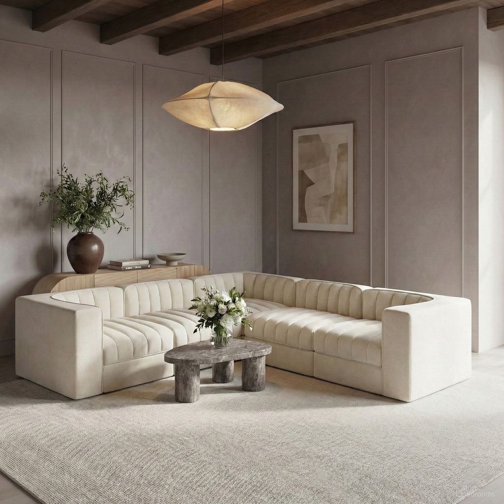 The appearance of Rummi Velvet Performance Fabric Upholstered 5-Piece Modular Sectional In Cream designed by Meridian in the modern / contemporary interior design. This cream piece of furniture  was selected by 1StopBedrooms from Rummi Collection to add a touch of cosiness and style into your home. Sku: 660Cream-Armless;660Cream-Armless;660Cream-Corner;660Cream-Corner;660Cream-Corner. Material: Foam.