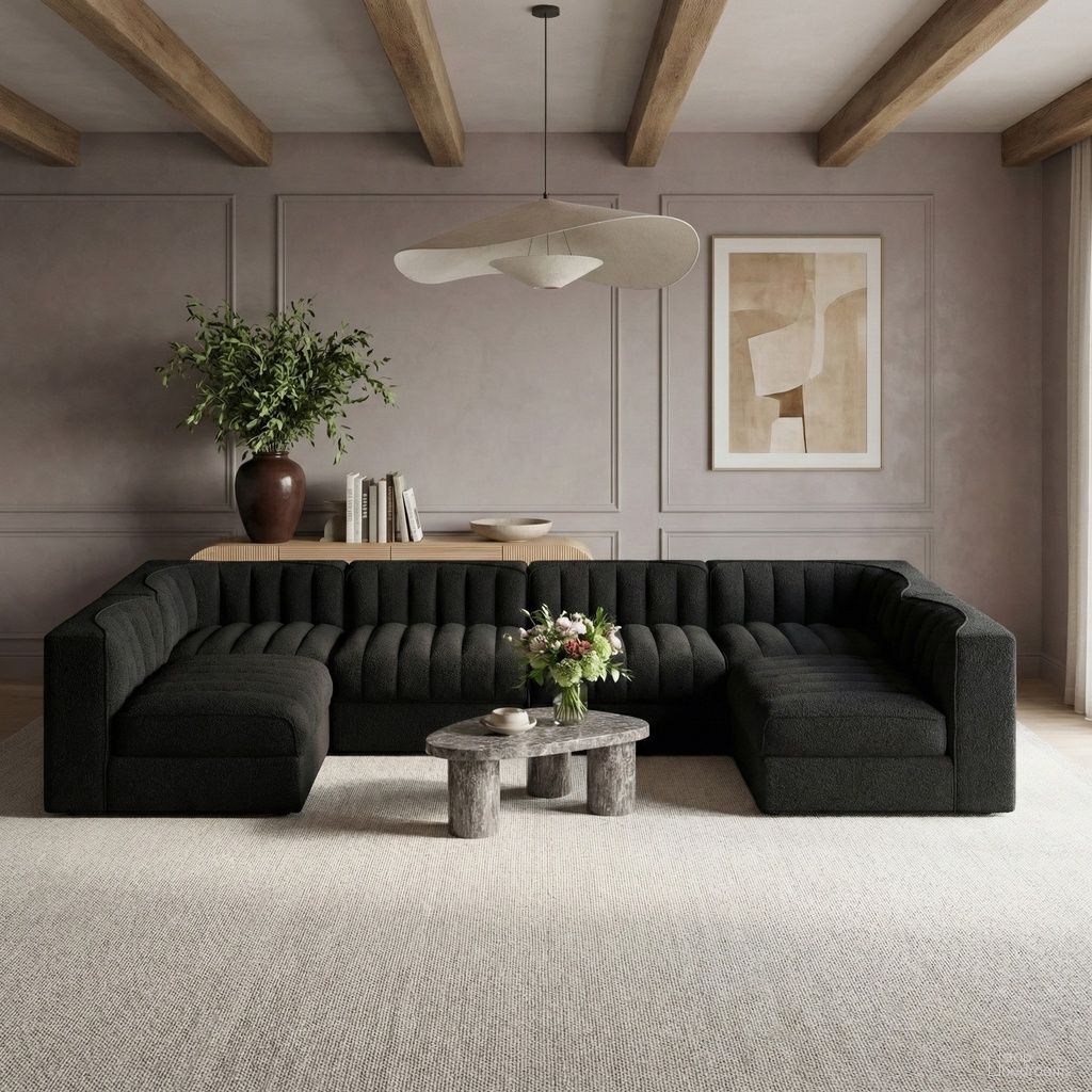 The appearance of Rummi Velvet Performance Fabric Upholstered 6-Piece Modular Sectional In Black designed by Meridian in the modern / contemporary interior design. This black piece of furniture was selected by 1StopBedrooms from Rummi Collection to add a touch of cosiness and style into your home. Sku: 660Black-Armless;660Black-Armless;660Black-Armless;660Black-Armless;660Black-Corner;660Black-Corner. Material: Foam.