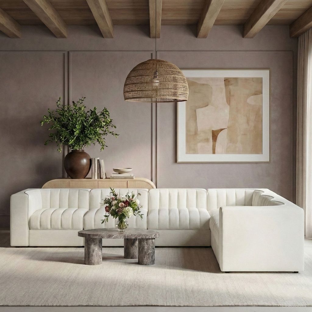 The appearance of Rummi Velvet Performance Fabric Upholstered 6-Piece Modular Sectional In Cream designed by Meridian in the modern / contemporary interior design. This cream piece of furniture  was selected by 1StopBedrooms from Rummi Collection to add a touch of cosiness and style into your home. Sku: 660Cream-Armless;660Cream-Armless;660Cream-Armless;660Cream-Corner;660Cream-Corner;660Cream-Corner. Material: Foam.