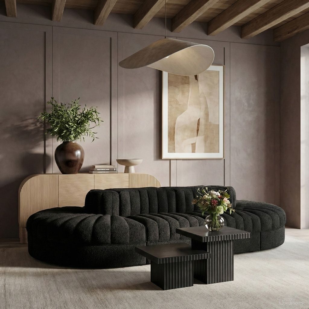 The appearance of Rummi Velvet Performance Fabric Upholstered 8-Piece Modular Sectional In Black designed by Meridian in the modern / contemporary interior design. This black piece of furniture was selected by 1StopBedrooms from Rummi Collection to add a touch of cosiness and style into your home. Sku: 660Black-Armless;660Black-Armless;660Black-Armless;660Black-Armless;660Black-RC;660Black-RC;660Black-RC;660Black-RC. Material: Foam.