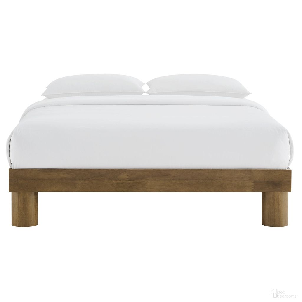 The appearance of Runa Wood Queen Platform Bed In French Oak designed by Modway in the transitional interior design. This french oak piece of furniture was selected by 1StopBedrooms from Runa Collection to add a touch of cosiness and style into your home. Sku: MOD-7209-FRO-1;MOD-7209-FRO-2. Bed Type: Platform Bed. Material: Wood. Bed Size: Queen.