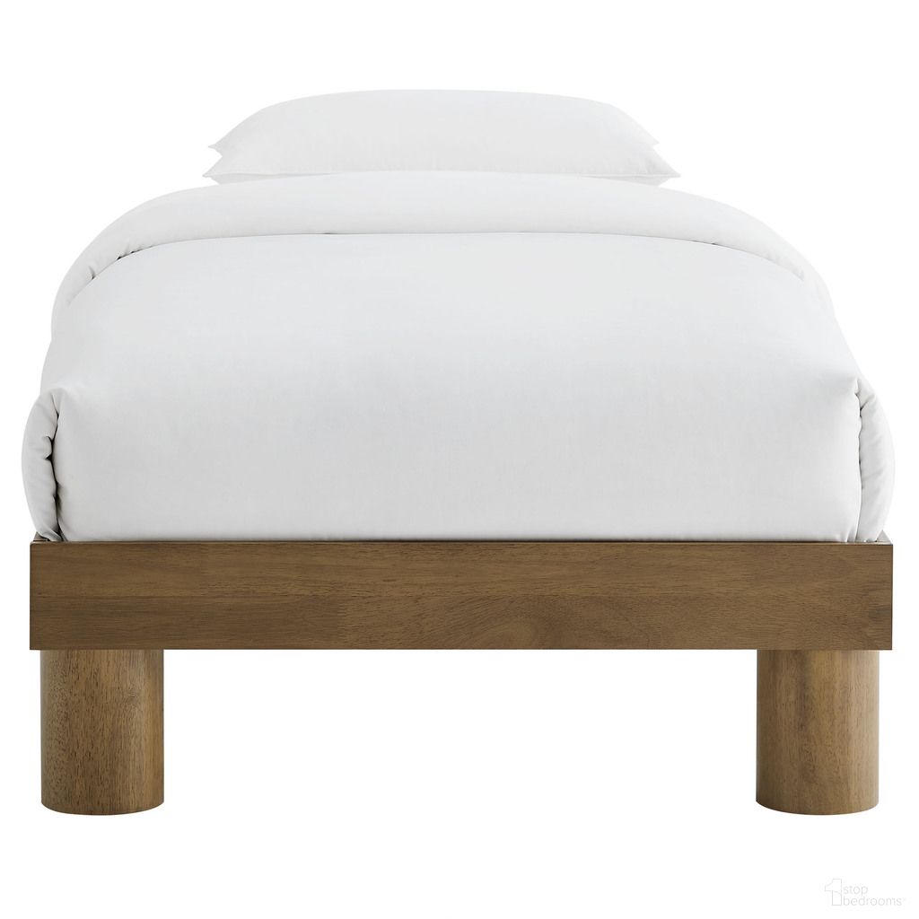 Runa Wood Twin Platform Bed In French Oak