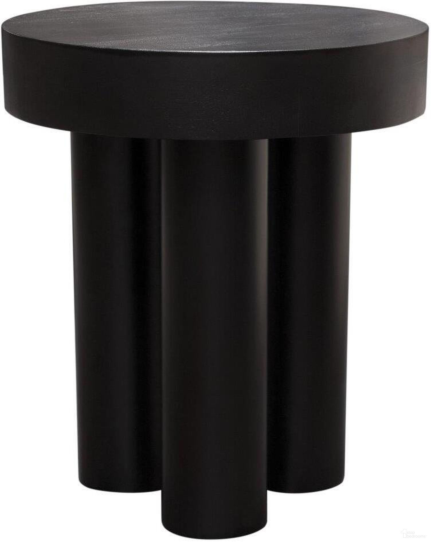 The appearance of Rune 16 Inch Round Accent Table With Solid Acacia Wood Top And Iron Leg Base In Black Finish designed by Diamond Sofa in the modern / contemporary interior design. This black piece of furniture  was selected by 1StopBedrooms from Rune Collection to add a touch of cosiness and style into your home. Sku: RUNEETBL. Material: Wood.