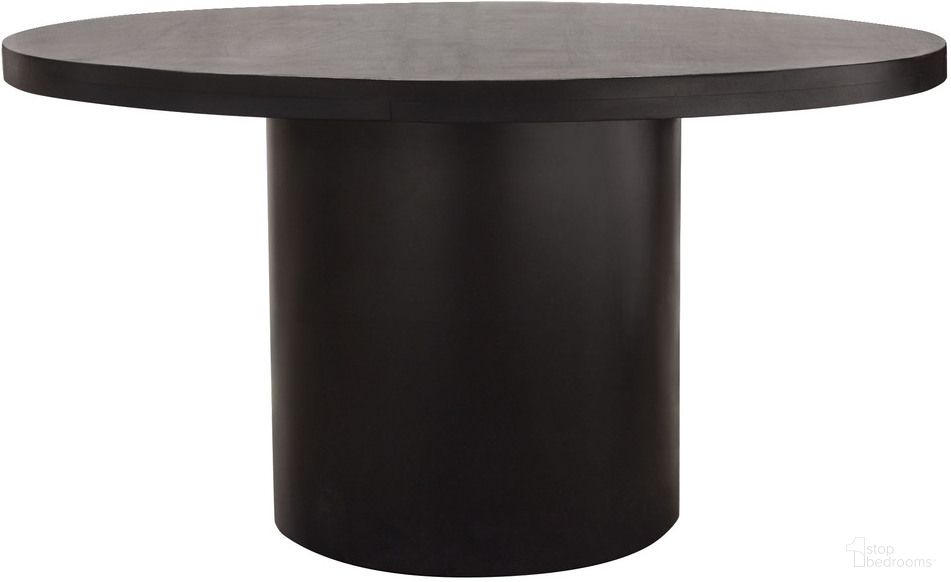 The appearance of Rune 54 Inch Round Dining Table With Solid Acacia Wood Top and Iron Pedestal Base In Black Finish designed by Diamond Sofa in the modern / contemporary interior design. This black piece of furniture  was selected by 1StopBedrooms from Rune Collection to add a touch of cosiness and style into your home. Sku: RUNEDTTBL;RUNEDTBBL. Table Base Style: Pedestal. Table Top Shape: Round. Material: Wood. Size: 54".