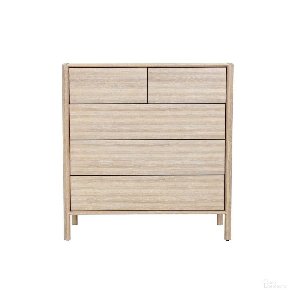 The appearance of Runway 5 Drawer Chest In Light Oak designed by LH Imports in the modern / contemporary interior design. This light oak piece of furniture  was selected by 1StopBedrooms from Runway Collection to add a touch of cosiness and style into your home. Sku: RUN005. Material: Oak.