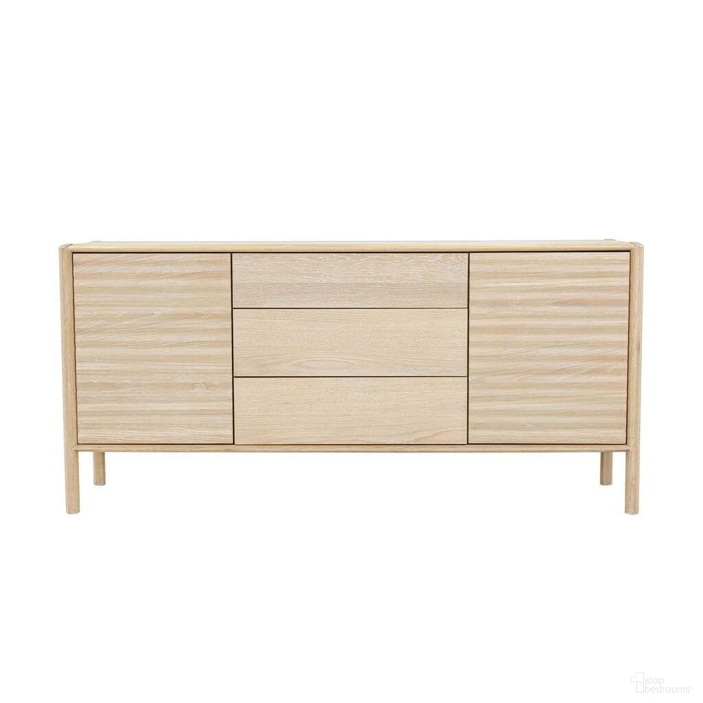 The appearance of Runway Sideboard In Light Oak designed by LH Imports in the modern / contemporary interior design. This light oak piece of furniture  was selected by 1StopBedrooms from Runway Collection to add a touch of cosiness and style into your home. Sku: RUN003B. Material: Oak.