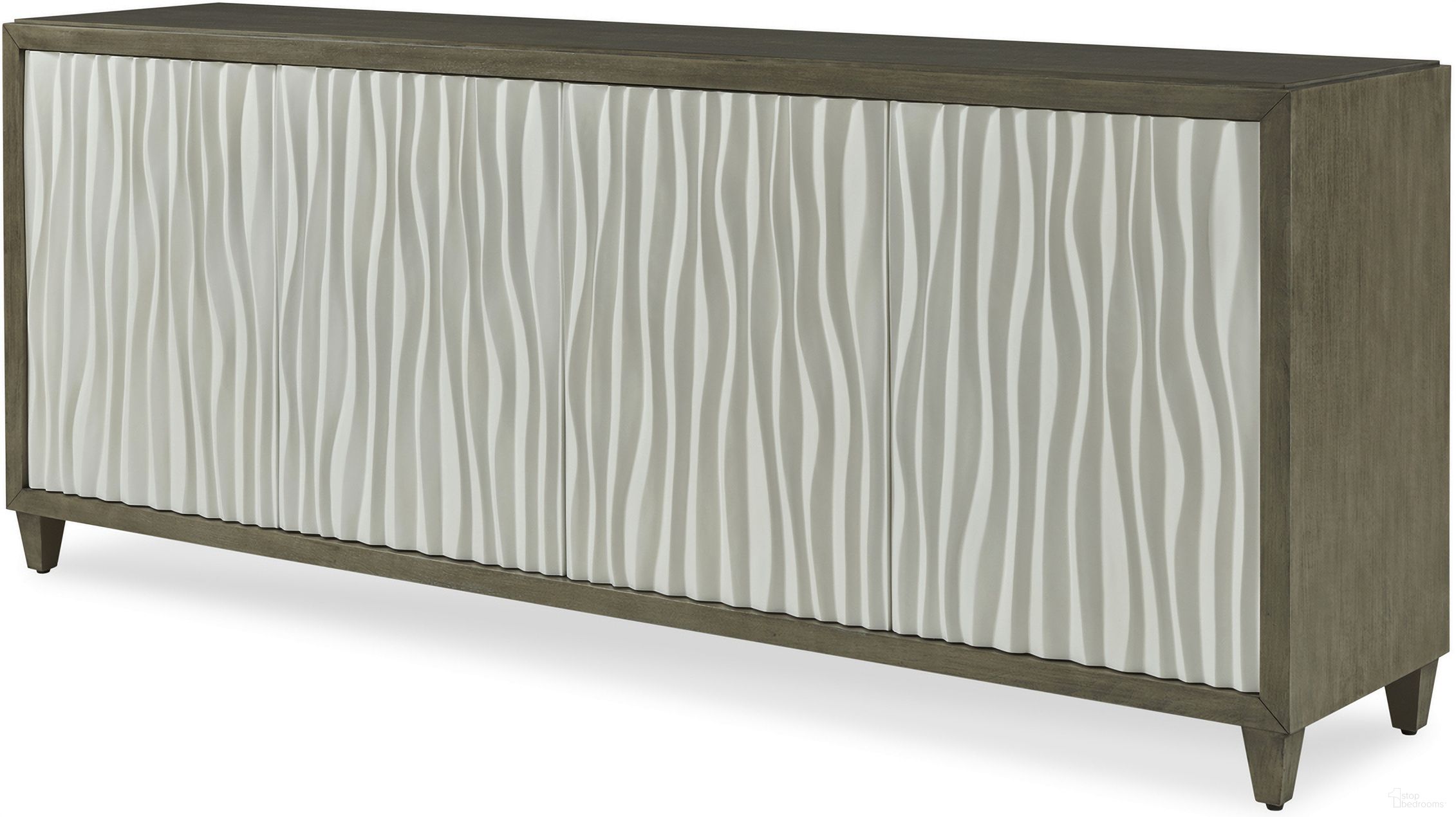 The appearance of Russo Credenza In Greige designed by Century Furniture in the modern / contemporary interior design. This greige piece of furniture was selected by 1StopBedrooms from Citation Collection to add a touch of cosiness and style into your home. Sku: B1B-405. Material: Walnut Veneer.