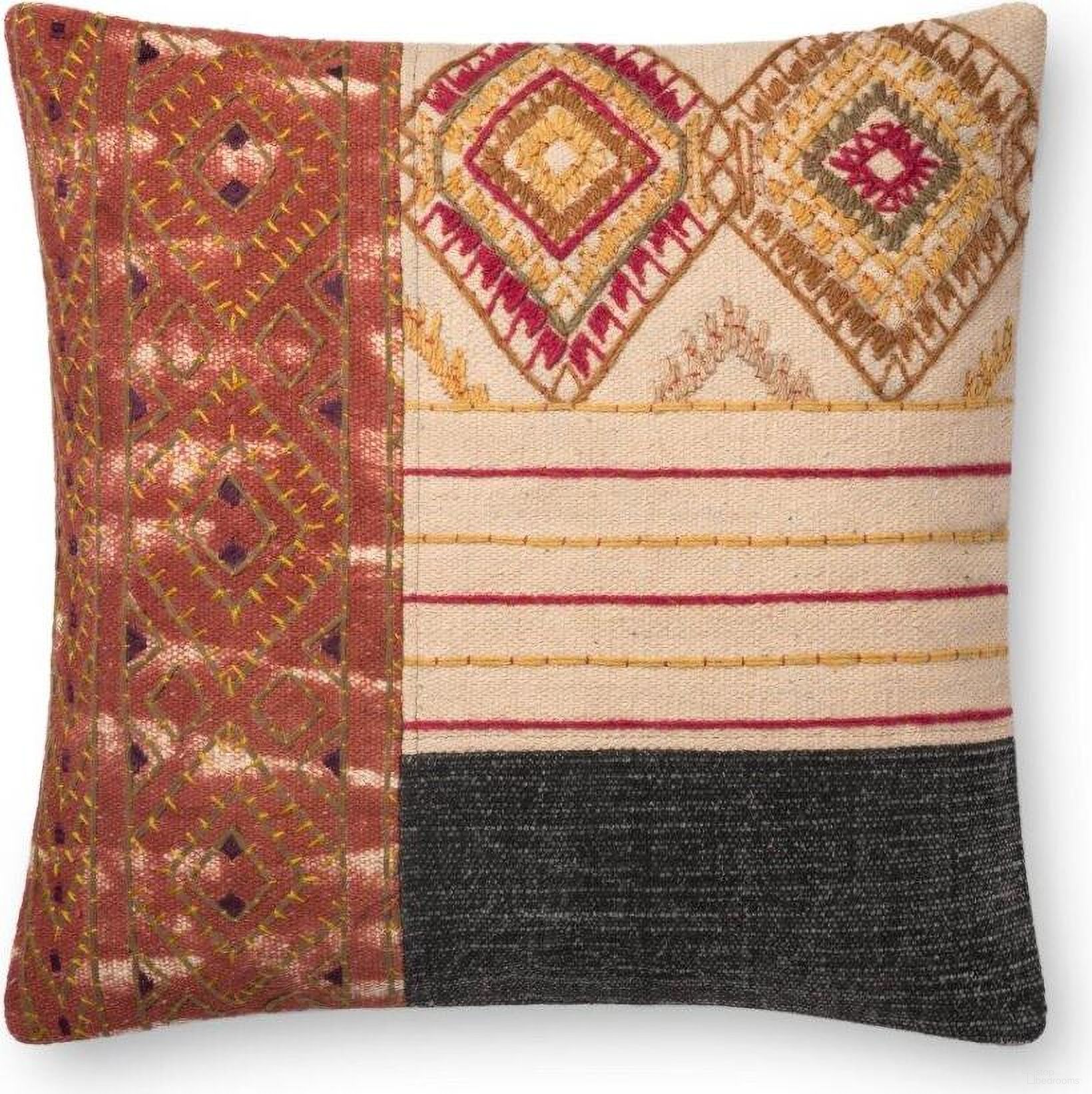 The appearance of Loloi P0679 Rust and Grey 22" x 22" Cover w/Down Pillow designed by Loloi Rugs in the coastal interior design. This rust and grey piece of furniture  was selected by 1StopBedrooms from Pillows Collection to add a touch of cosiness and style into your home. Sku: DSETP0679RUGYPIL3. Material: Cotton.