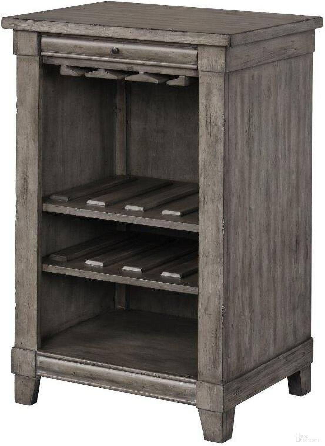 The appearance of Rustic 1 Drawer Wine Storage designed by Bernell in the transitional interior design. This rustic piece of furniture was selected by 1StopBedrooms from Rustic Collection to add a touch of cosiness and style into your home. Sku: 1284-520. Material: Rubberwood.
