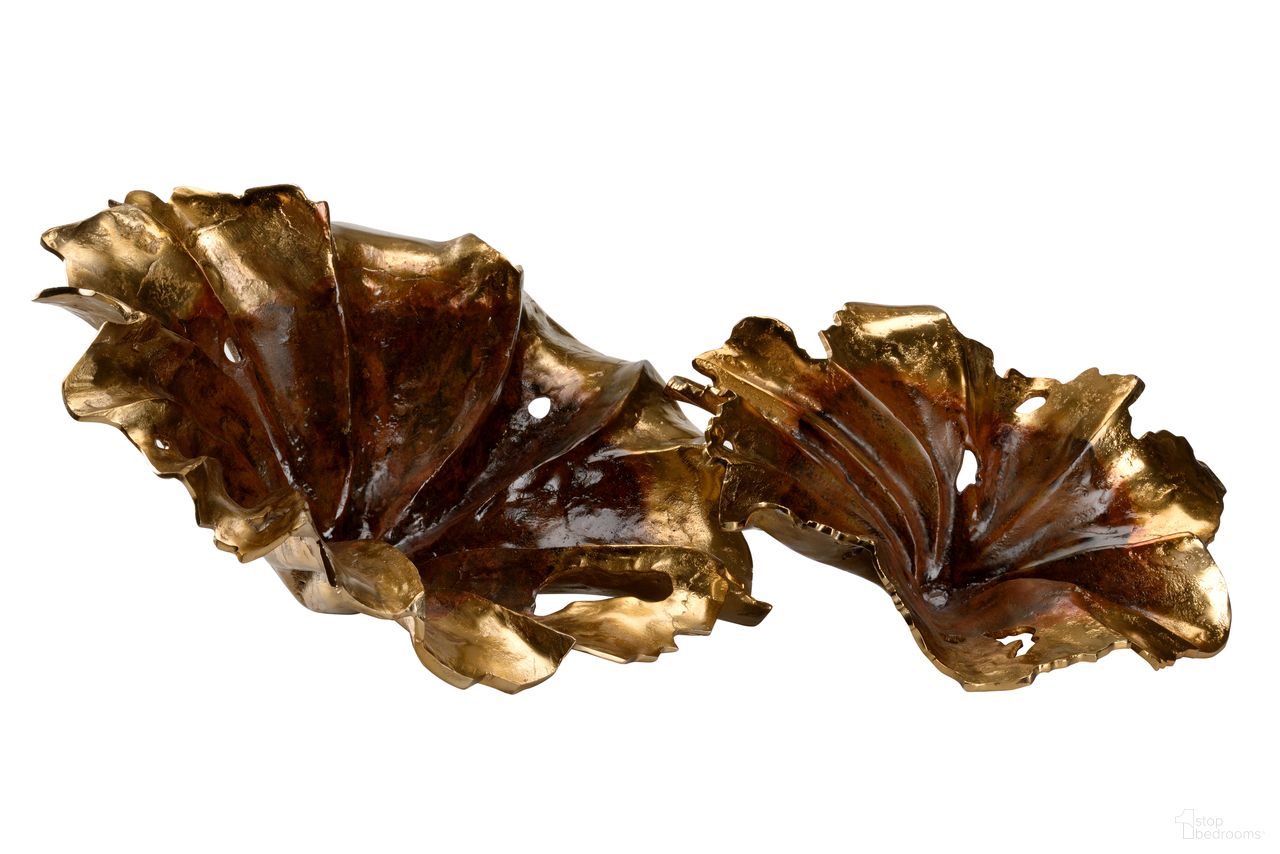 The appearance of Rustic Aluminum Leaf (S2) In Gold designed by Wildwood in the rustic / southwestern interior design. This gold piece of furniture was selected by 1StopBedrooms from Wildwood Collection to add a touch of cosiness and style into your home. Sku: 302430. Material: Aluminum.