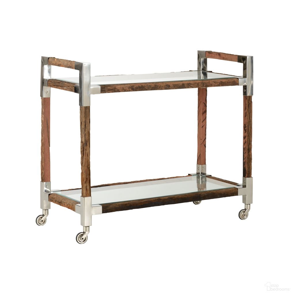 The appearance of Rustic Glam Bar Cart Large In Brown designed by Wildwood in the glam interior design. This brown piece of furniture was selected by 1StopBedrooms from Wildwood Collection to add a touch of cosiness and style into your home. Sku: 490610. Material: Wood.