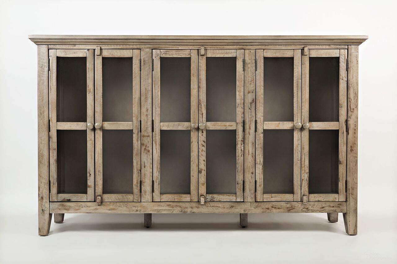 The appearance of Rustic Shores 70 Inch 6 Door Accent Cabinet In Brown Grey designed by Jofran in the transitional interior design. This brown grey piece of furniture was selected by 1StopBedrooms from Rustic Shores Collection to add a touch of cosiness and style into your home. Sku: 1620-70. Material: Acacia.