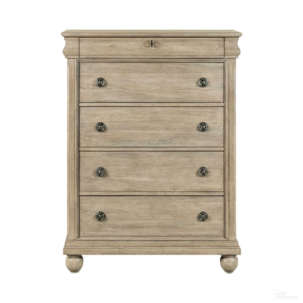 The appearance of Rustic Traditions 5 Drawer Chest In Saddle Tan designed by Liberty in the traditional interior design. This saddle tan piece of furniture was selected by 1StopBedrooms from Rustic Traditions Collection to add a touch of cosiness and style into your home. Sku: 589WT-BR41. Material: Solid Rubberwood.