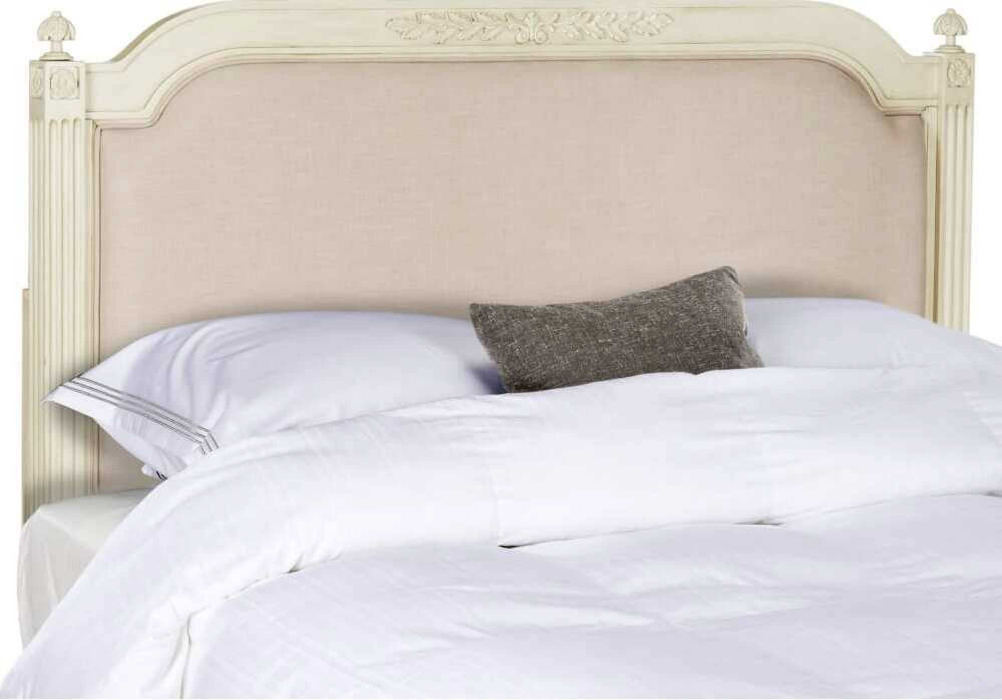 The appearance of Rustic Wood Beige Linen Full Headboard designed by Safavieh in the rustic / southwestern interior design. This light beige piece of furniture  was selected by 1StopBedrooms from Rustic Collection to add a touch of cosiness and style into your home. Sku: FOX6242B-F. Material: Metal. Bed Size: Full.