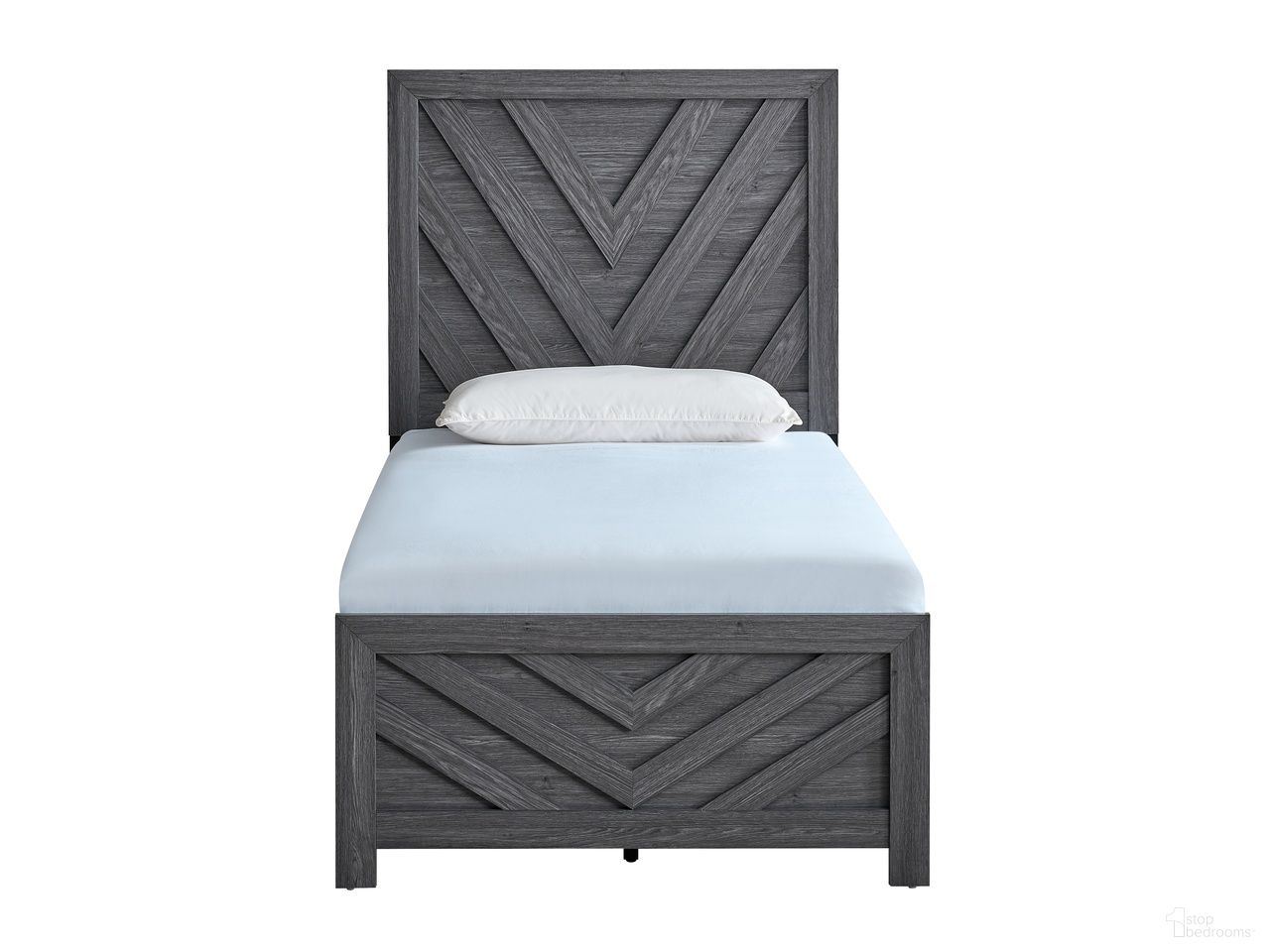 The appearance of Rustica Panel Twin Bed in Gray designed by Glory in the transitional interior design. This gray piece of furniture  was selected by 1StopBedrooms from Rustica Collection to add a touch of cosiness and style into your home. Sku: G005203A-TB Box 1;G005203A-TB Box 2. Bed Type: Panel Bed. Material: Wood. Bed Size: Twin.